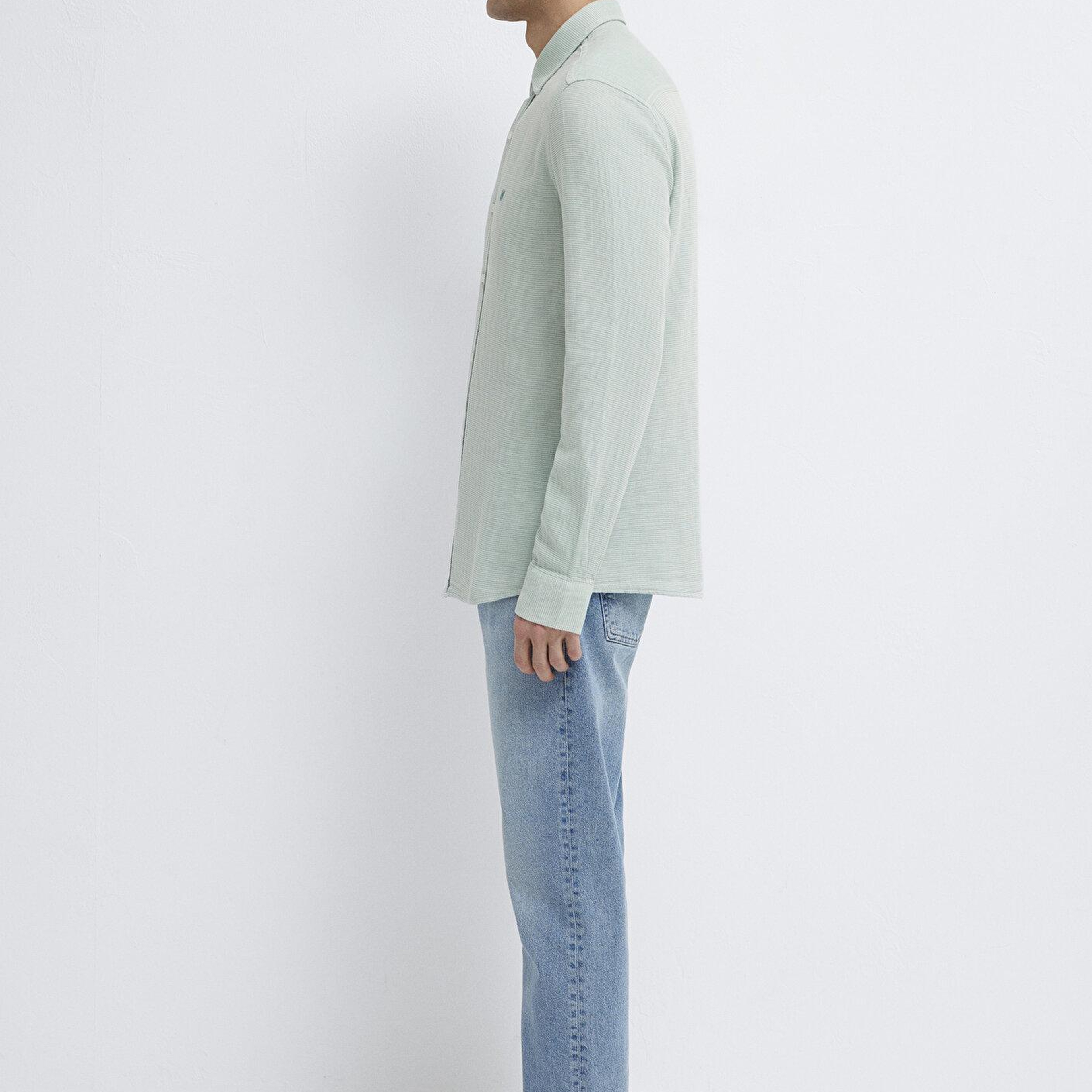 Mavi Yeşil Gömlek Slim Fit / Dar Kesim 0211899-71909