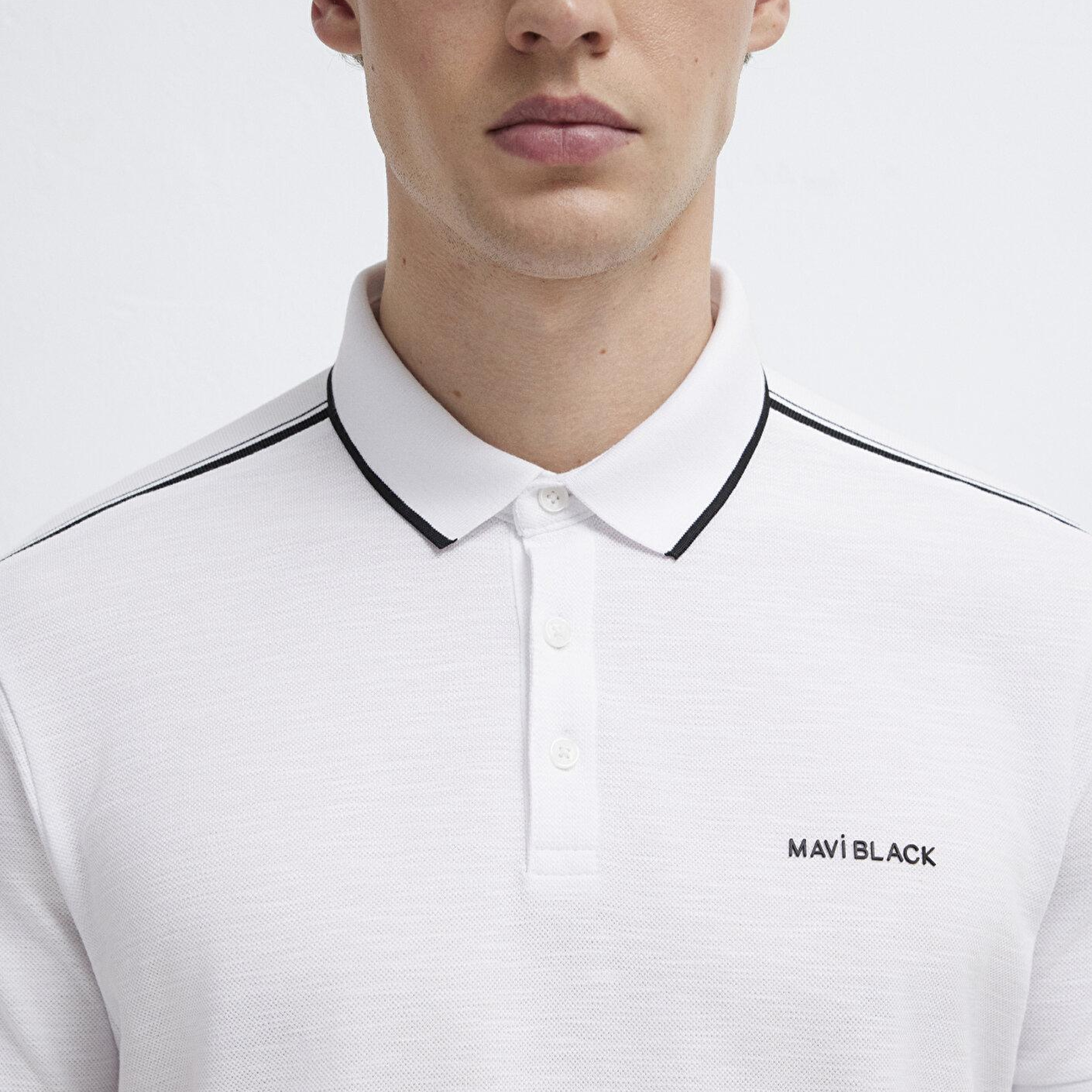 Mavi Mavi Black Beyaz Polo Tişört Regular Fit / Normal Kesim 0611838-620