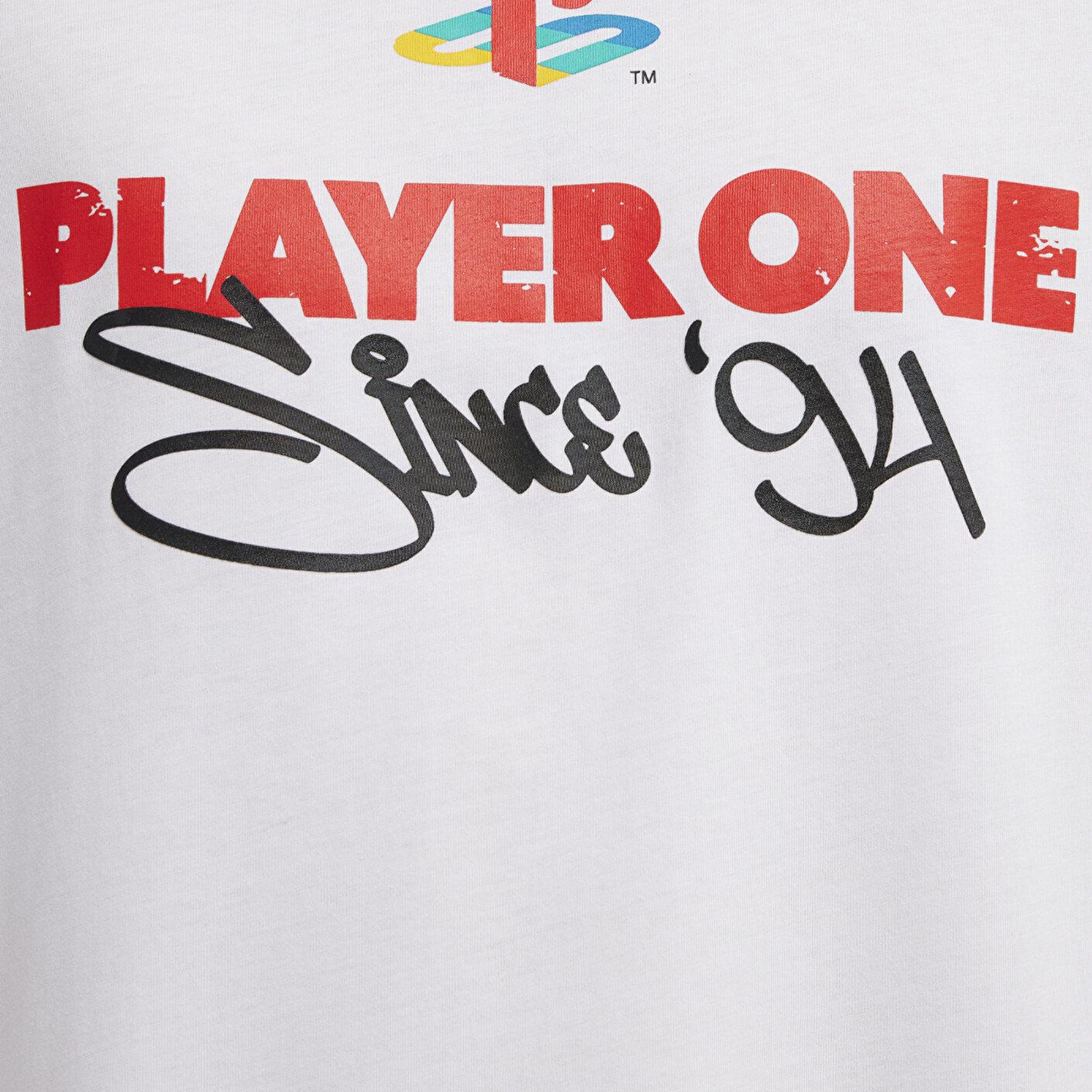 Mavi Player One Baskılı Beyaz Tişört Loose Fit / Bol Rahat Kesim 0613185-620