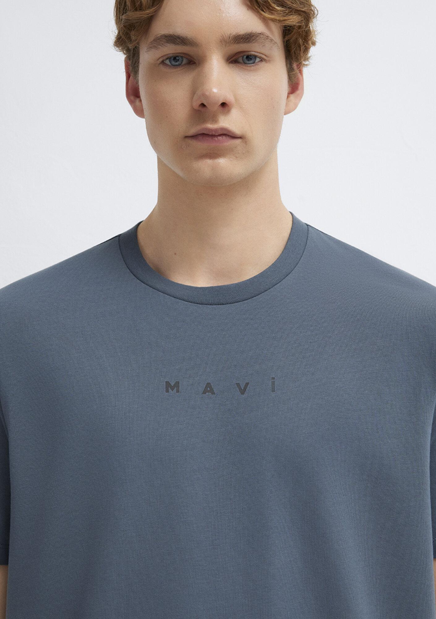 Mavi Mavi Logo Baskılı Lacivert Tişört Regular Fit / Normal Kesim 0613305-80776