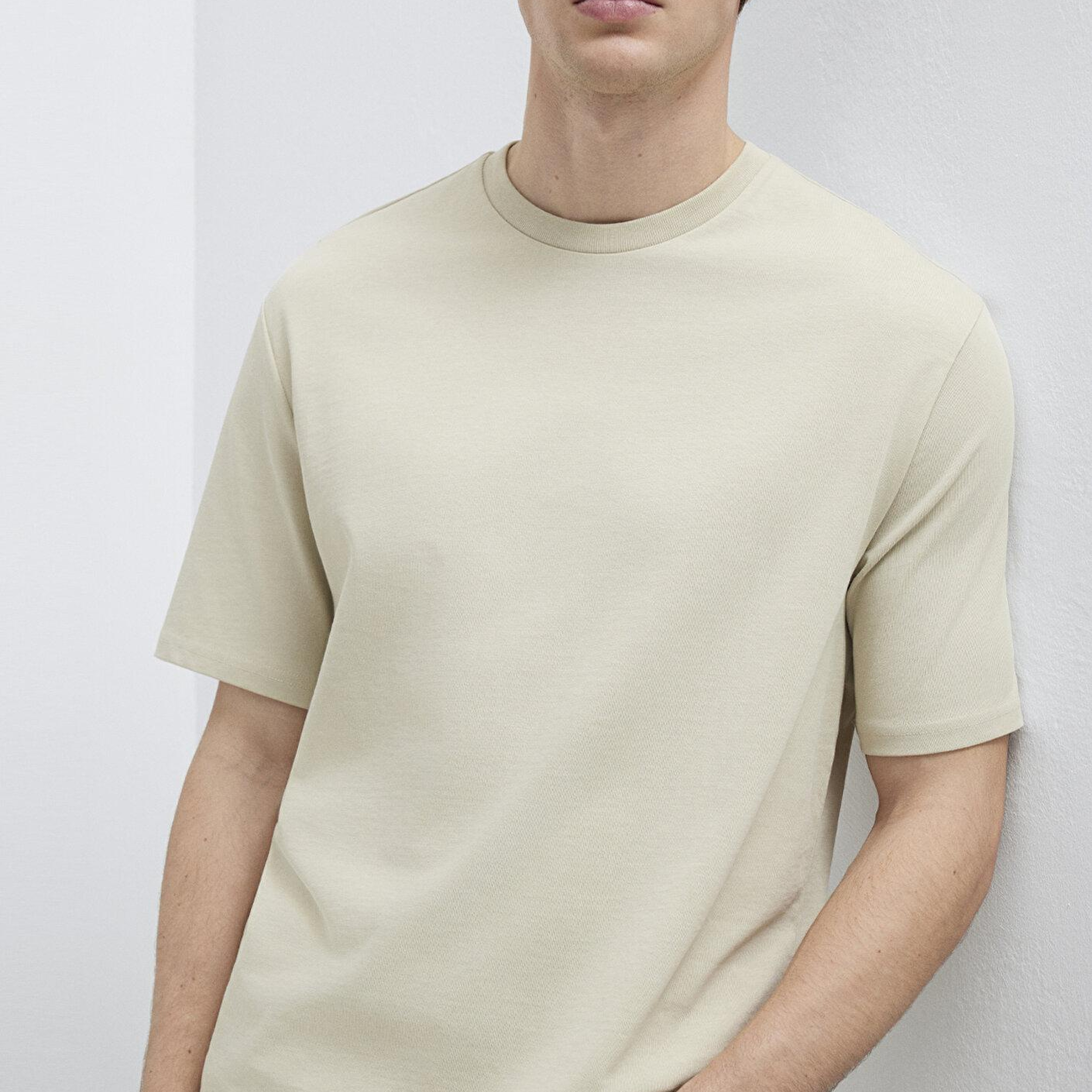 Mavi Bej Basic Tişört Loose Fit / Bol Rahat Kesim 0611924-70322