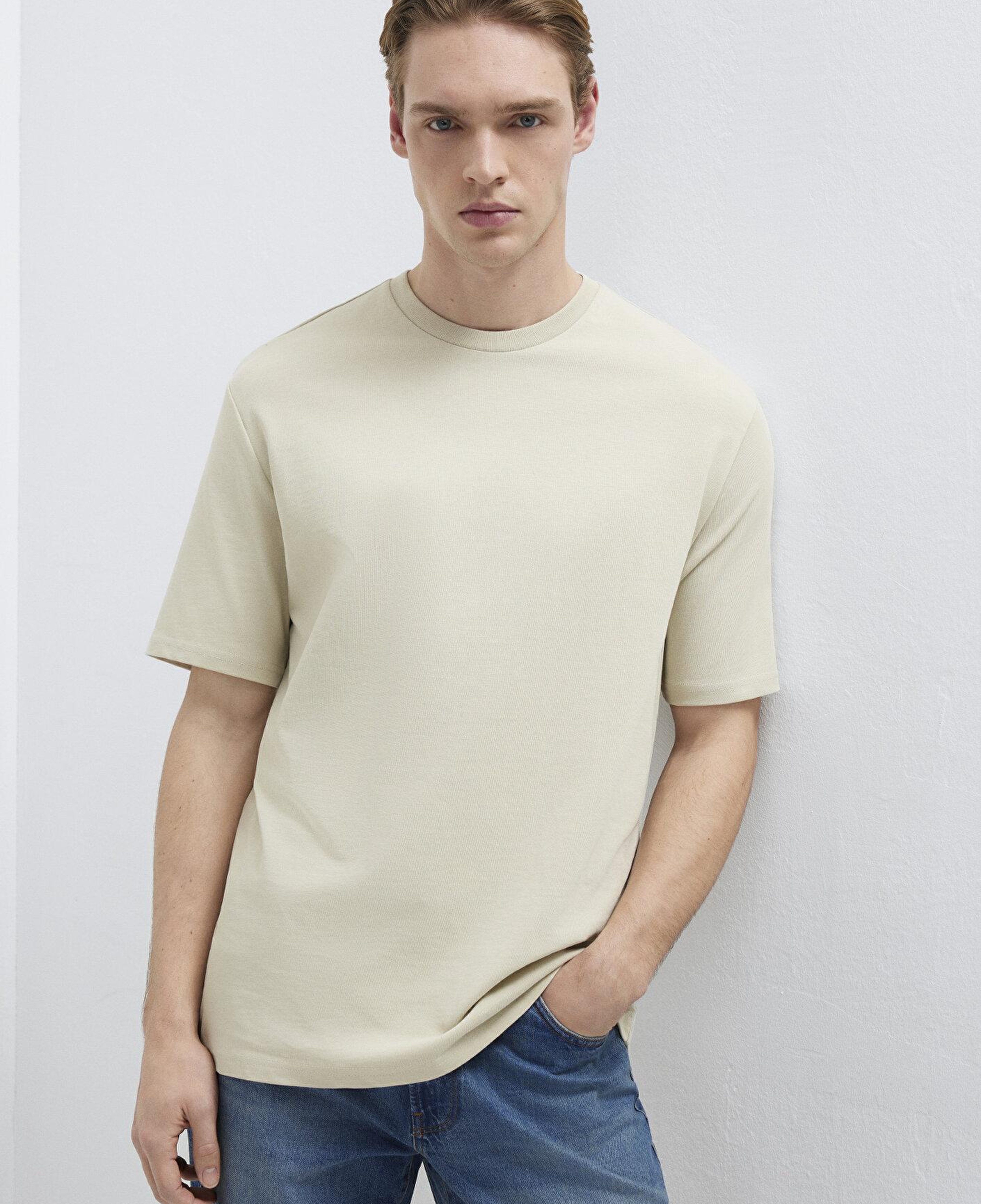 Mavi Bej Basic Tişört Loose Fit / Bol Rahat Kesim 0611924-70322