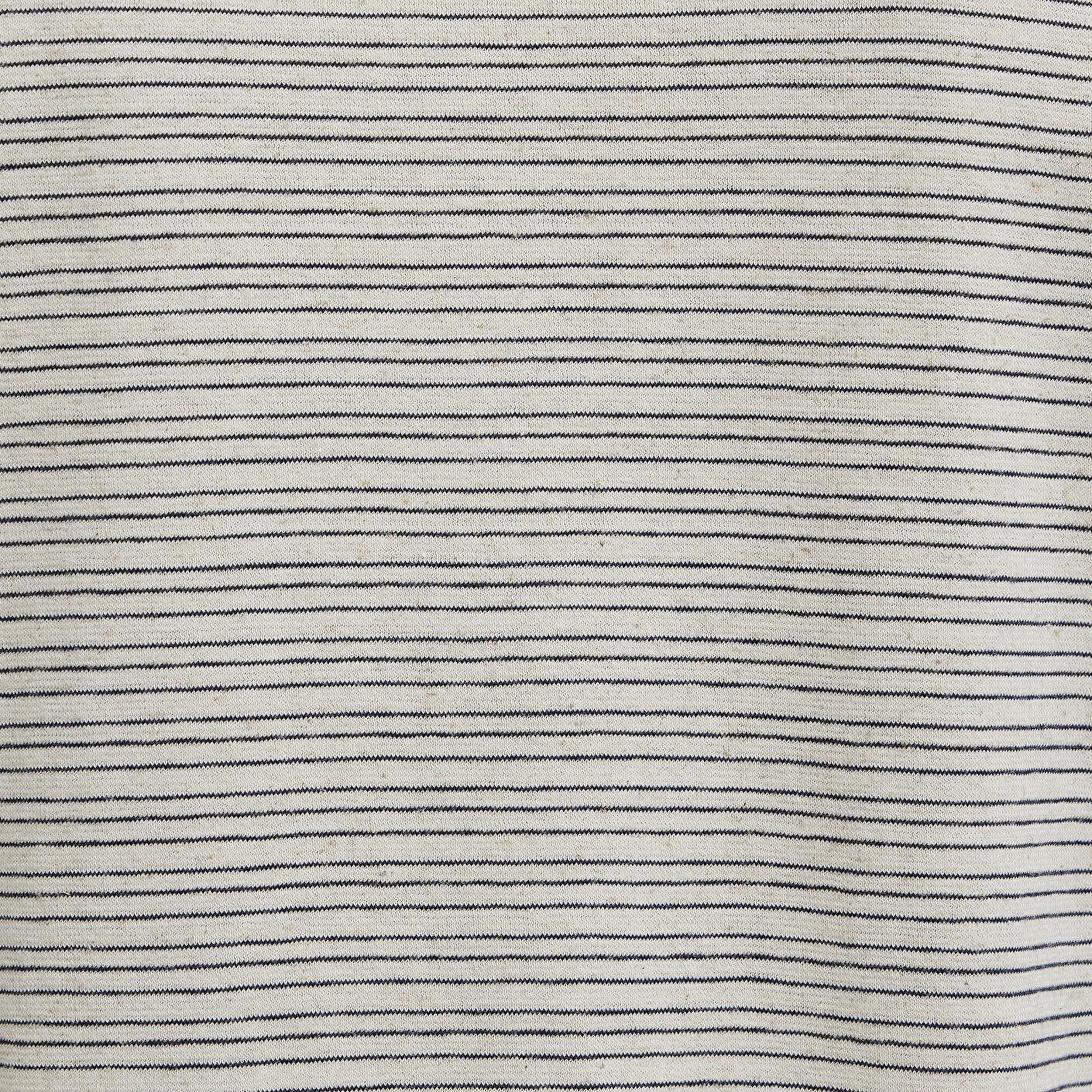 Mavi Lacivert Çizgili Ekru Tişört Loose Fit / Bol Rahat Kesim 0613294-86623