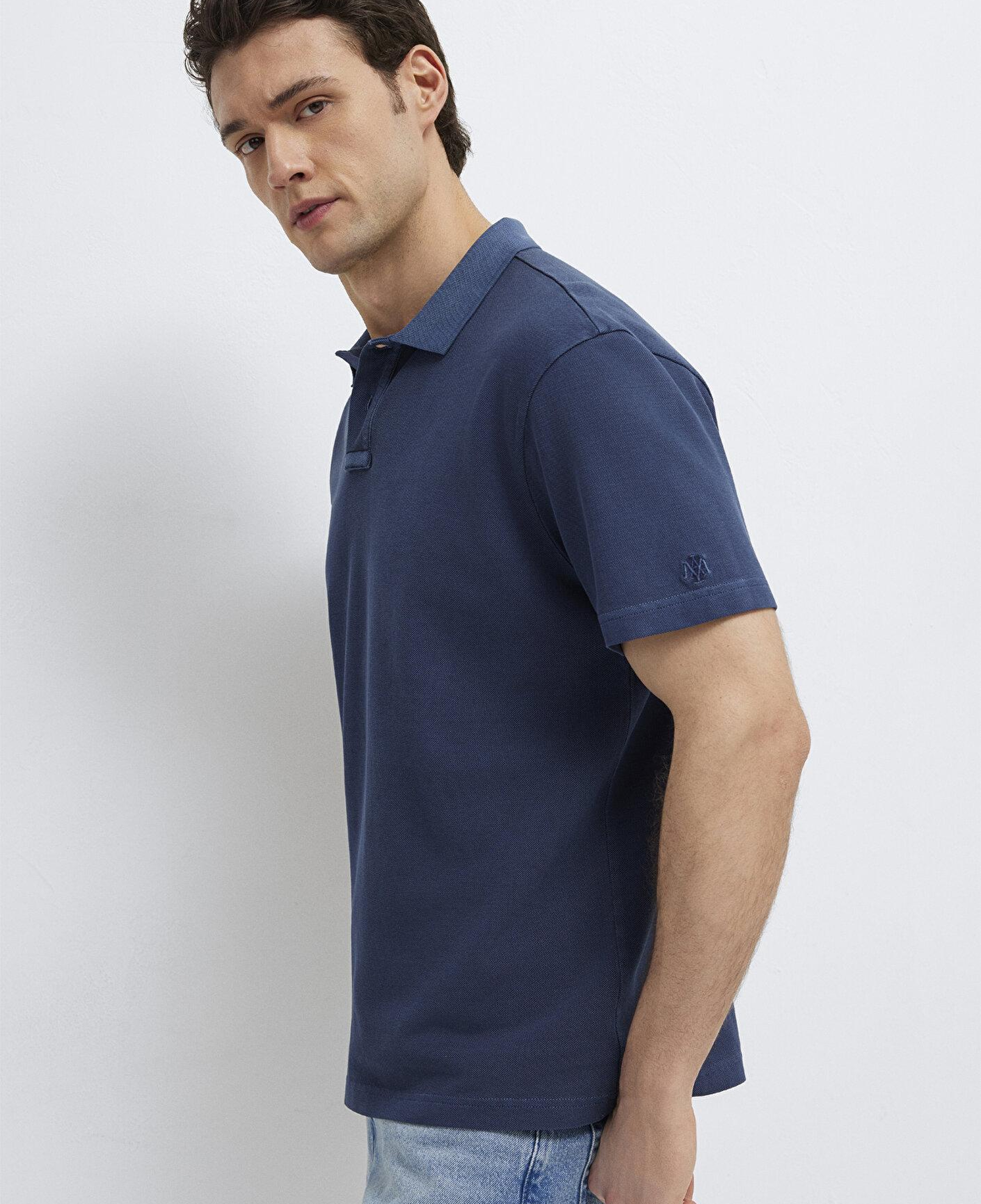 Mavi Lacivert Polo Tişört Loose Fit / Bol Rahat Kesim 0613311-70497