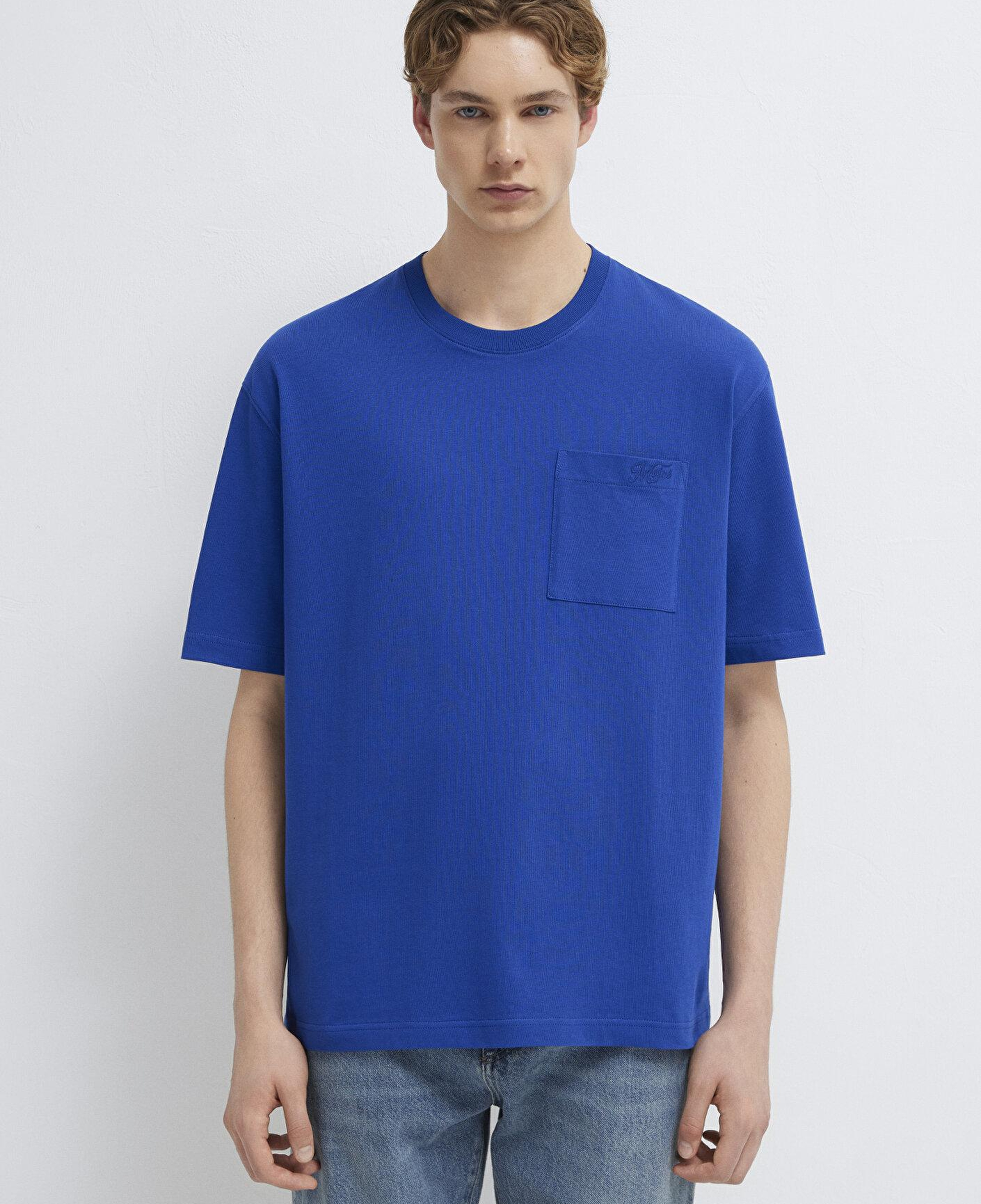 Mavi MVJNS Nakış Detaylı Mavi Tişört Relaxed Fit / Rahat Kesim 0613329-70907