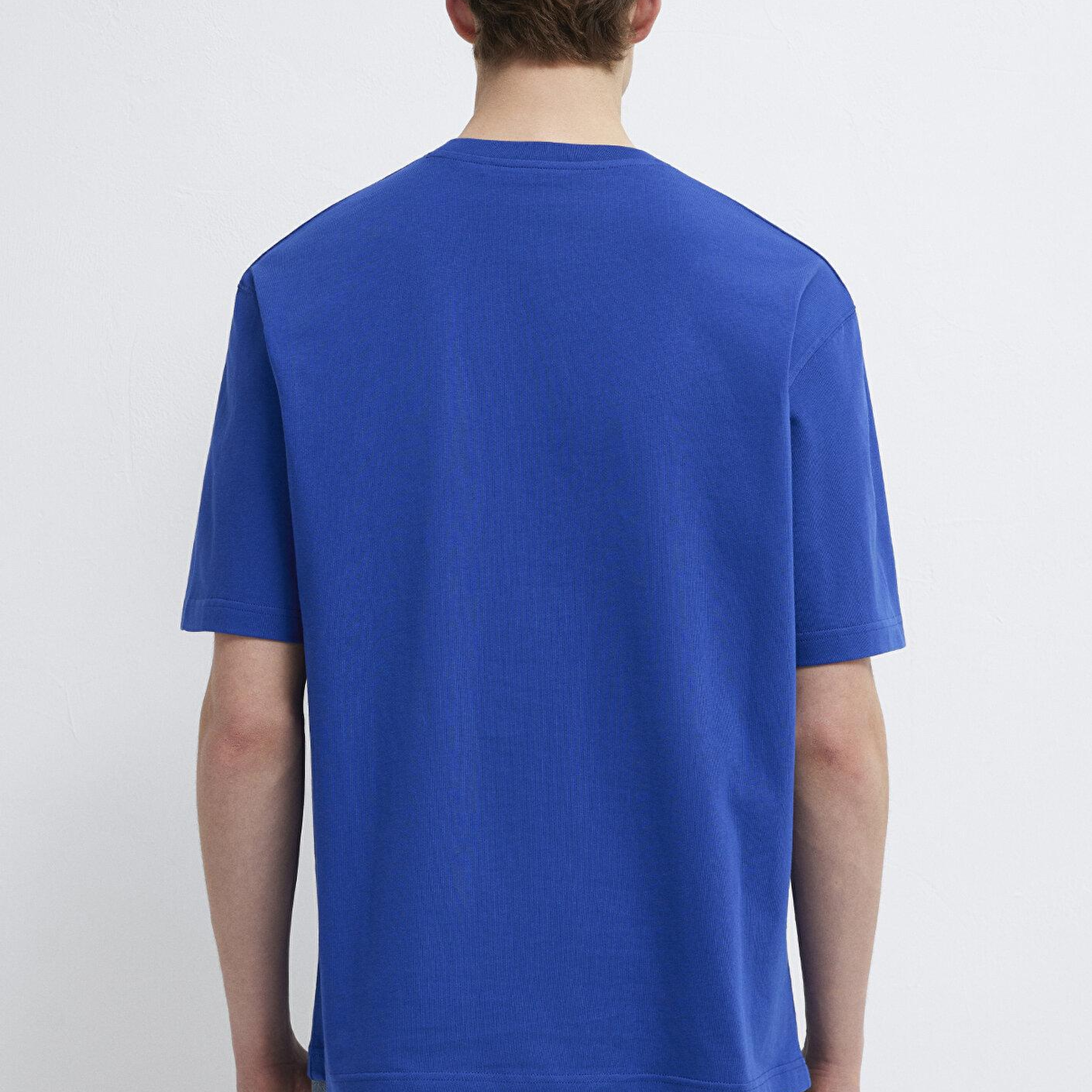 Mavi MVJNS Nakış Detaylı Mavi Tişört Relaxed Fit / Rahat Kesim 0613329-70907