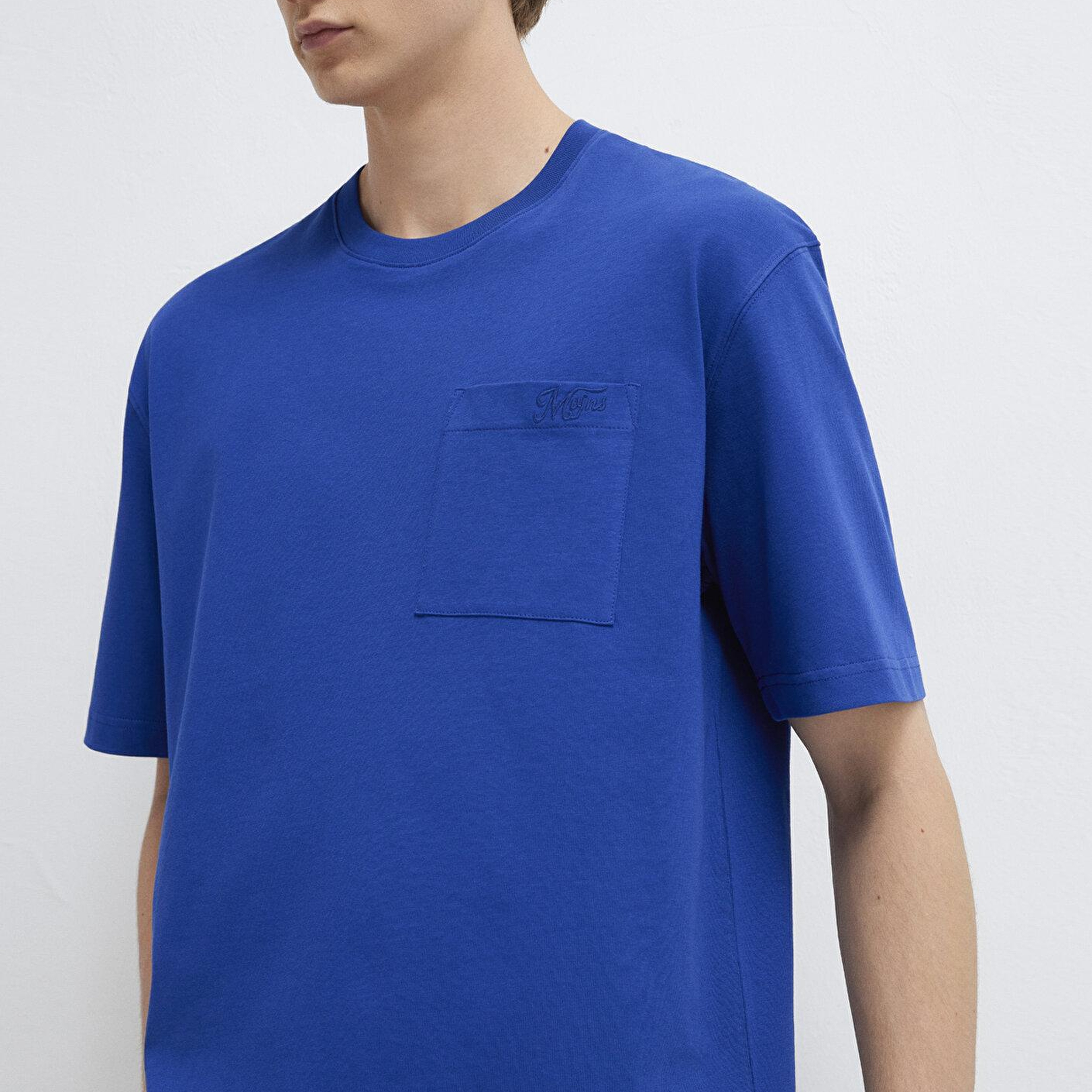 Mavi MVJNS Nakış Detaylı Mavi Tişört Relaxed Fit / Rahat Kesim 0613329-70907