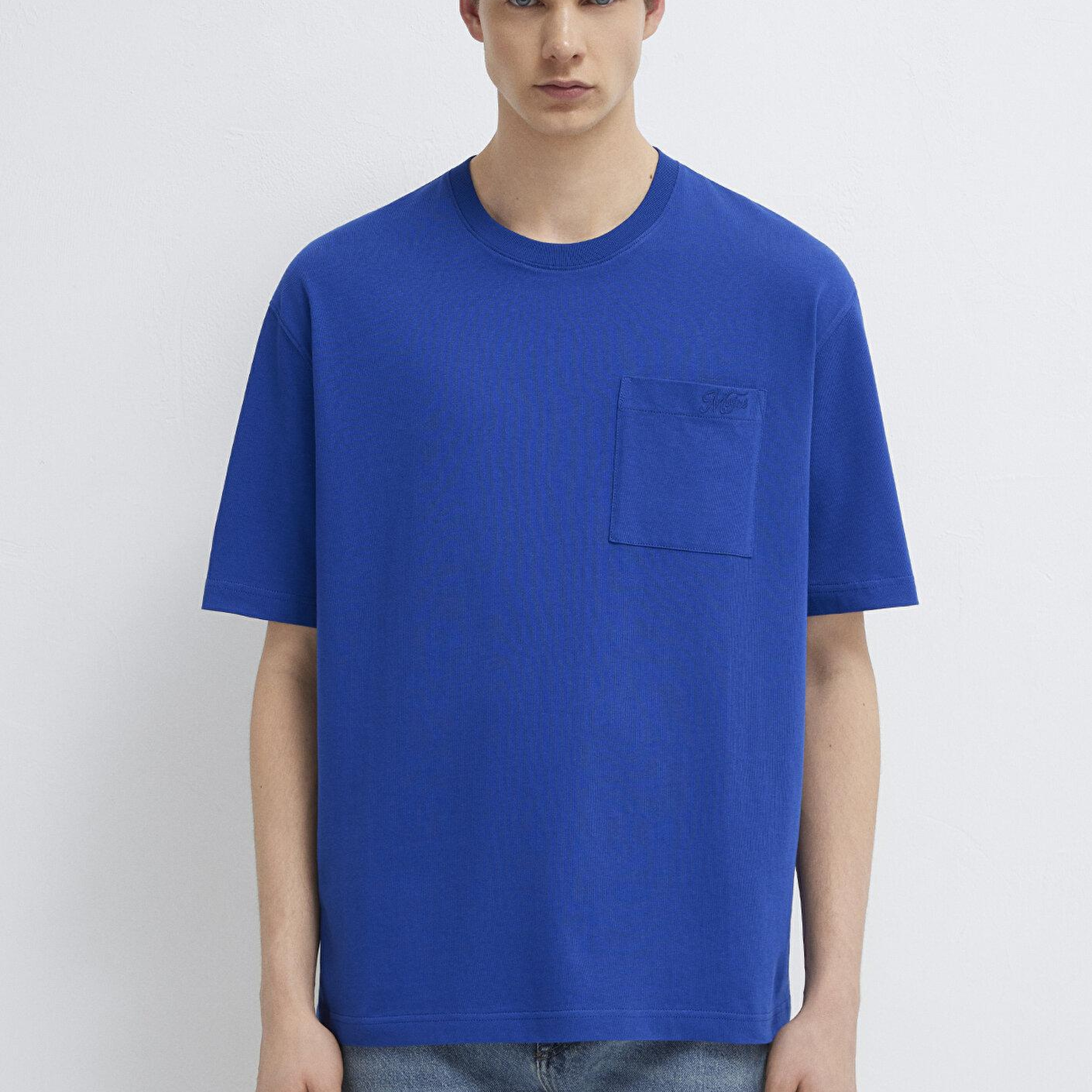 Mavi MVJNS Nakış Detaylı Mavi Tişört Relaxed Fit / Rahat Kesim 0613329-70907