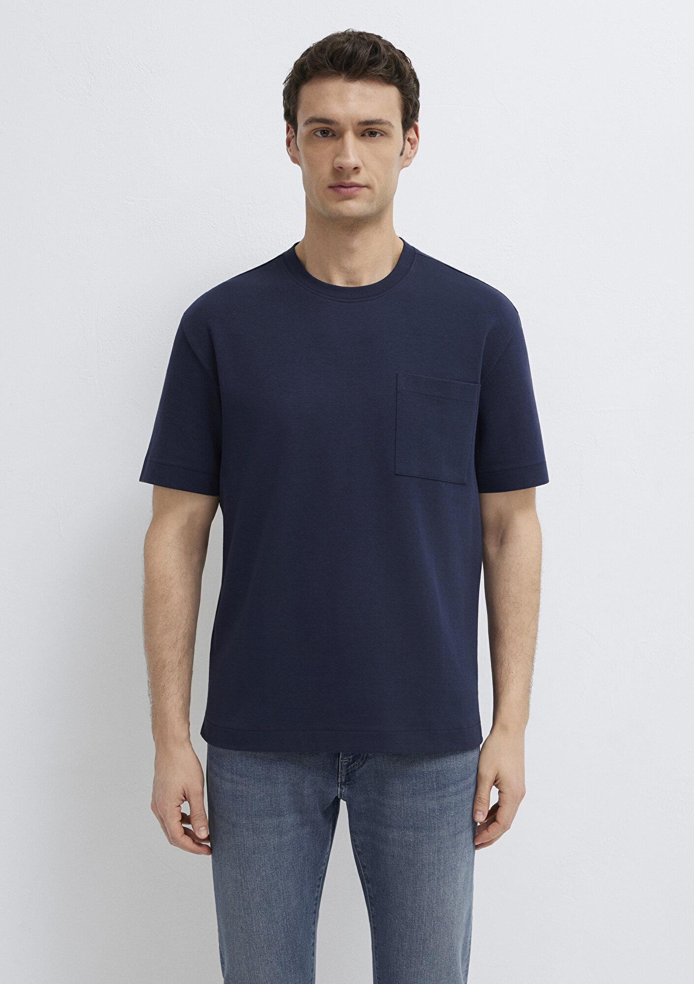 Mavi Lacivert Basic Tişört Loose Fit / Bol Rahat Kesim 0613339-86623