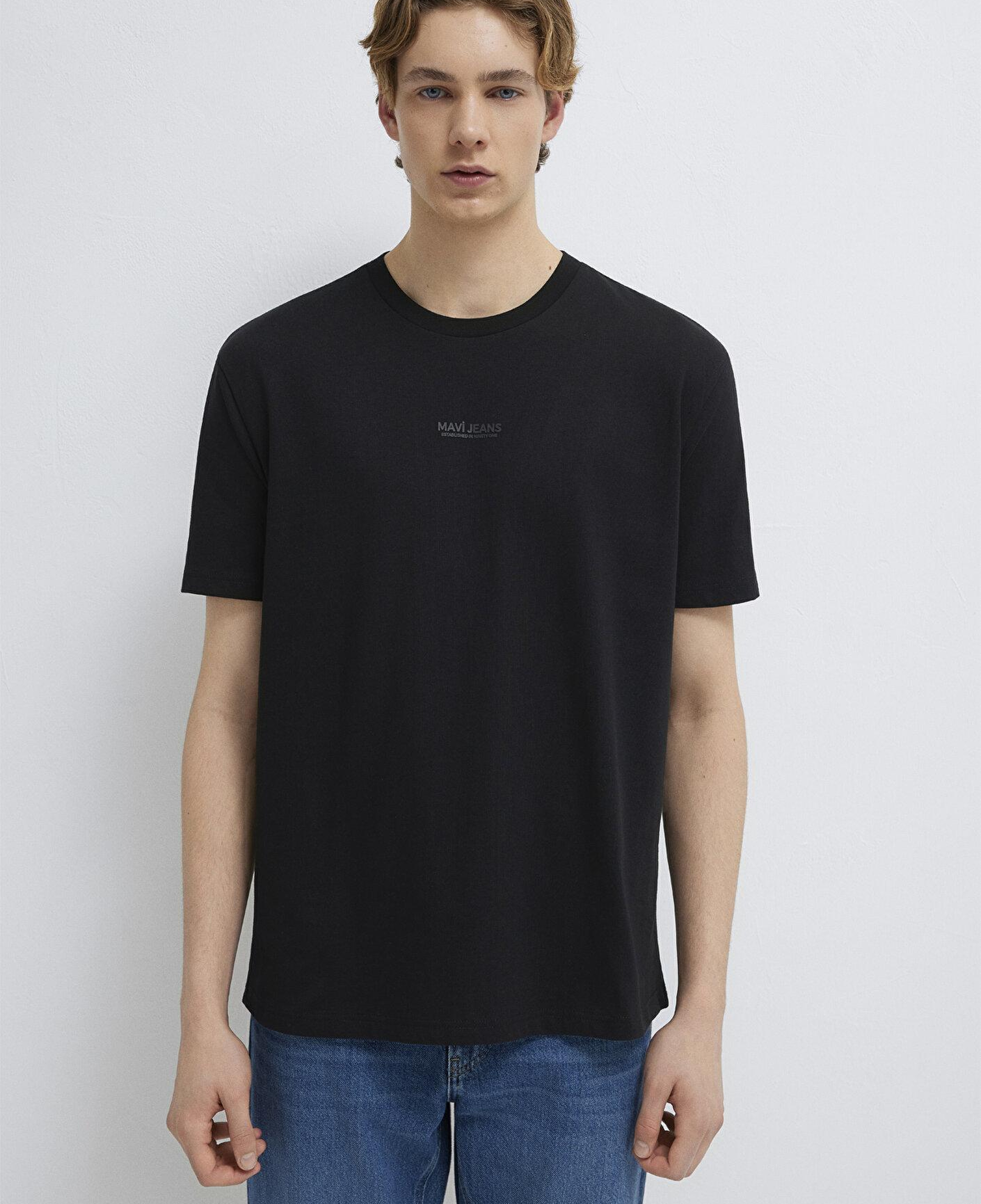 Mavi Mavi Jeans Baskılı Siyah Tişört Loose Fit / Bol Rahat Kesim 0613348-900
