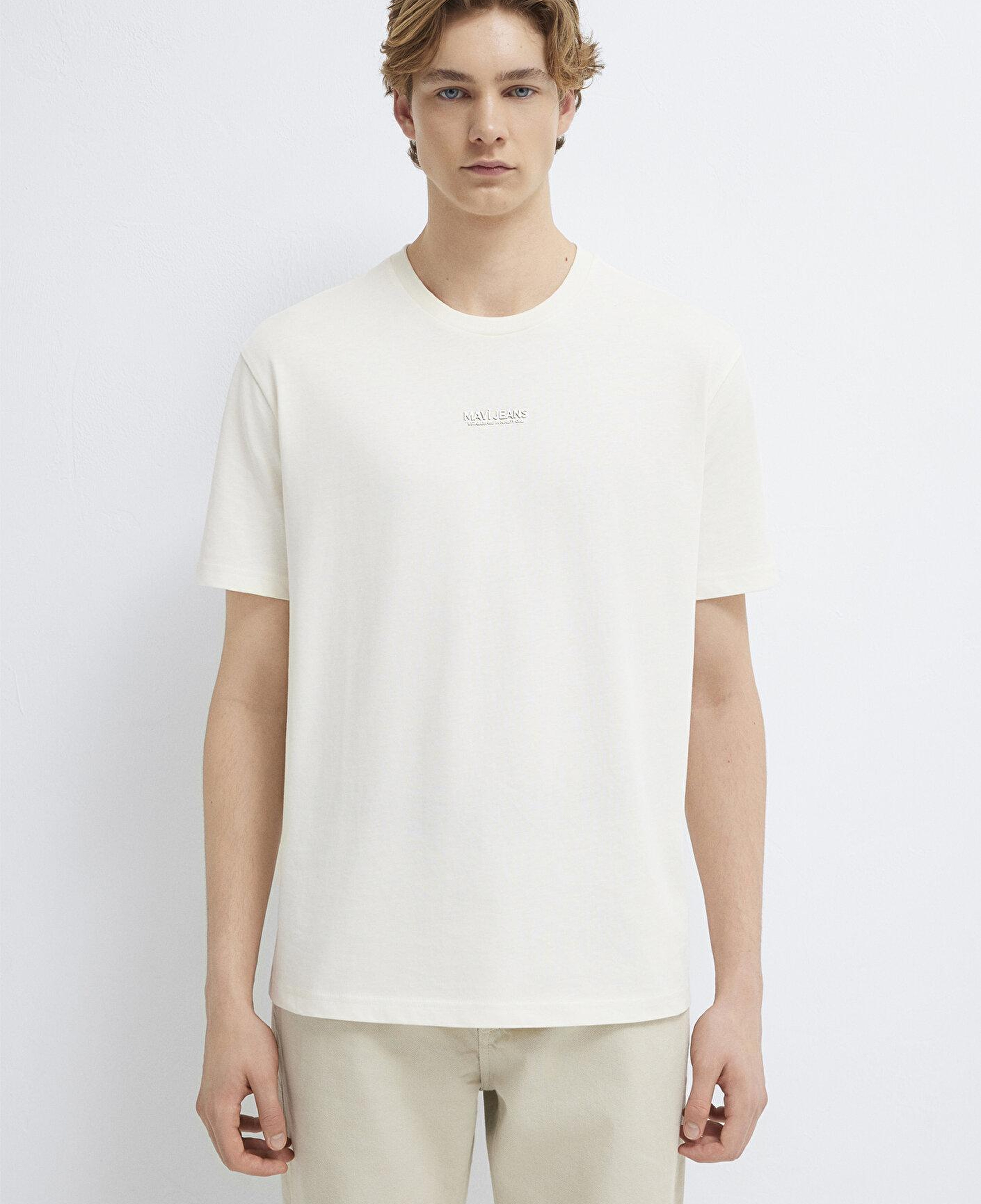 Mavi Mavi Jeans Baskılı Ekru Tişört Loose Fit / Bol Rahat Kesim 0613348-80194