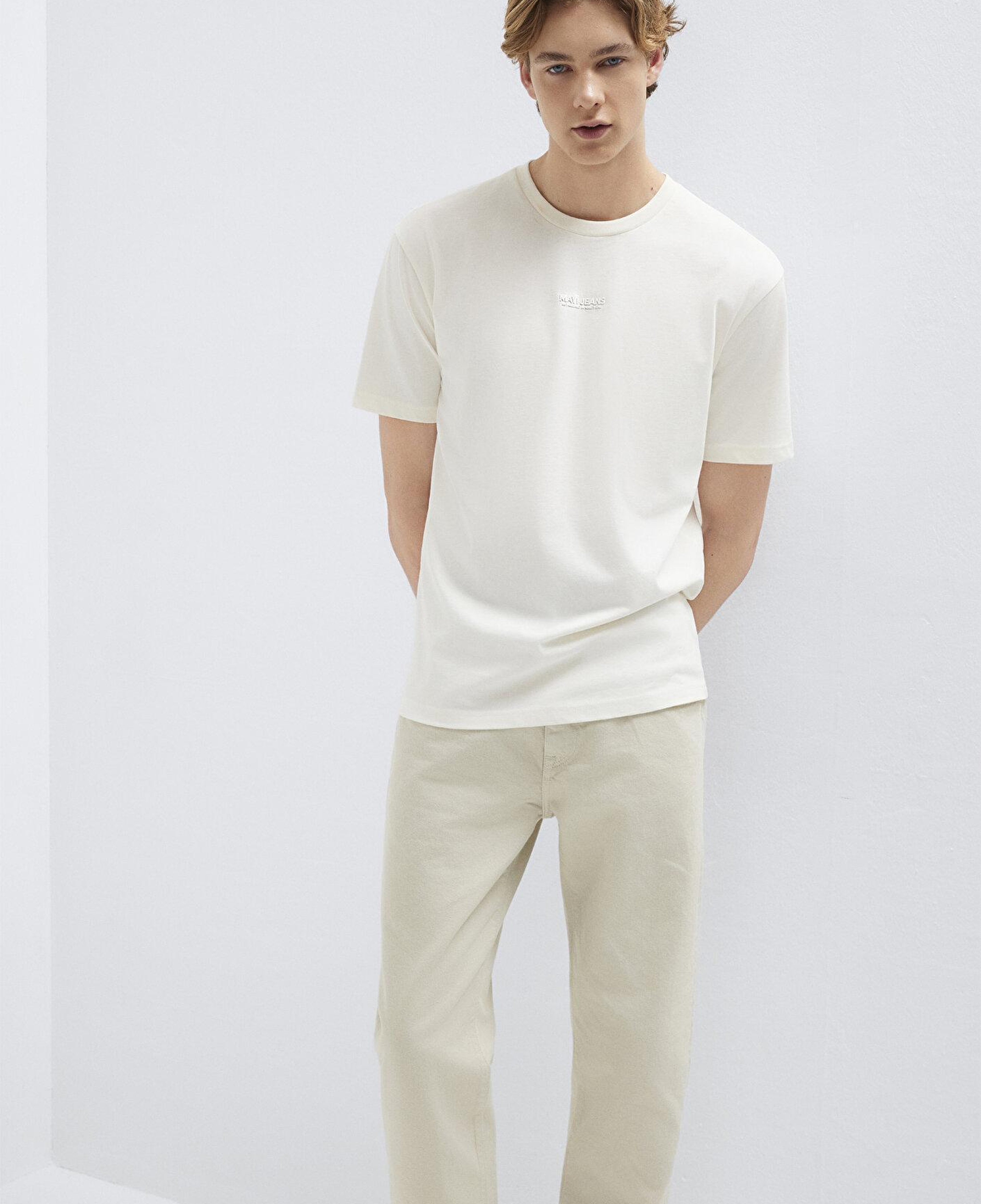 Mavi Mavi Jeans Baskılı Ekru Tişört Loose Fit / Bol Rahat Kesim 0613348-80194