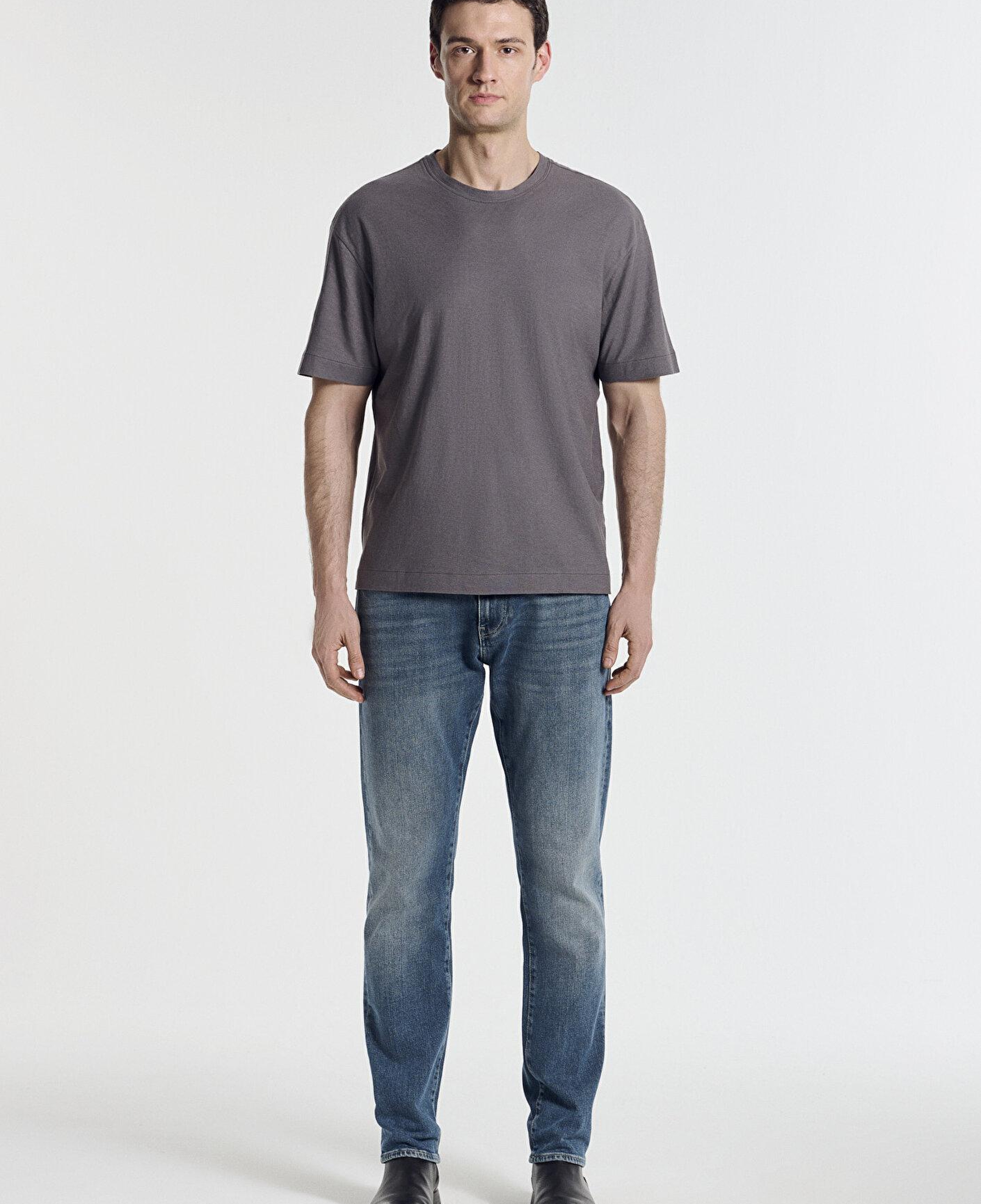 Mavi Antrasit Basic Tişört Loose Fit / Bol Rahat Kesim 0613338-90721