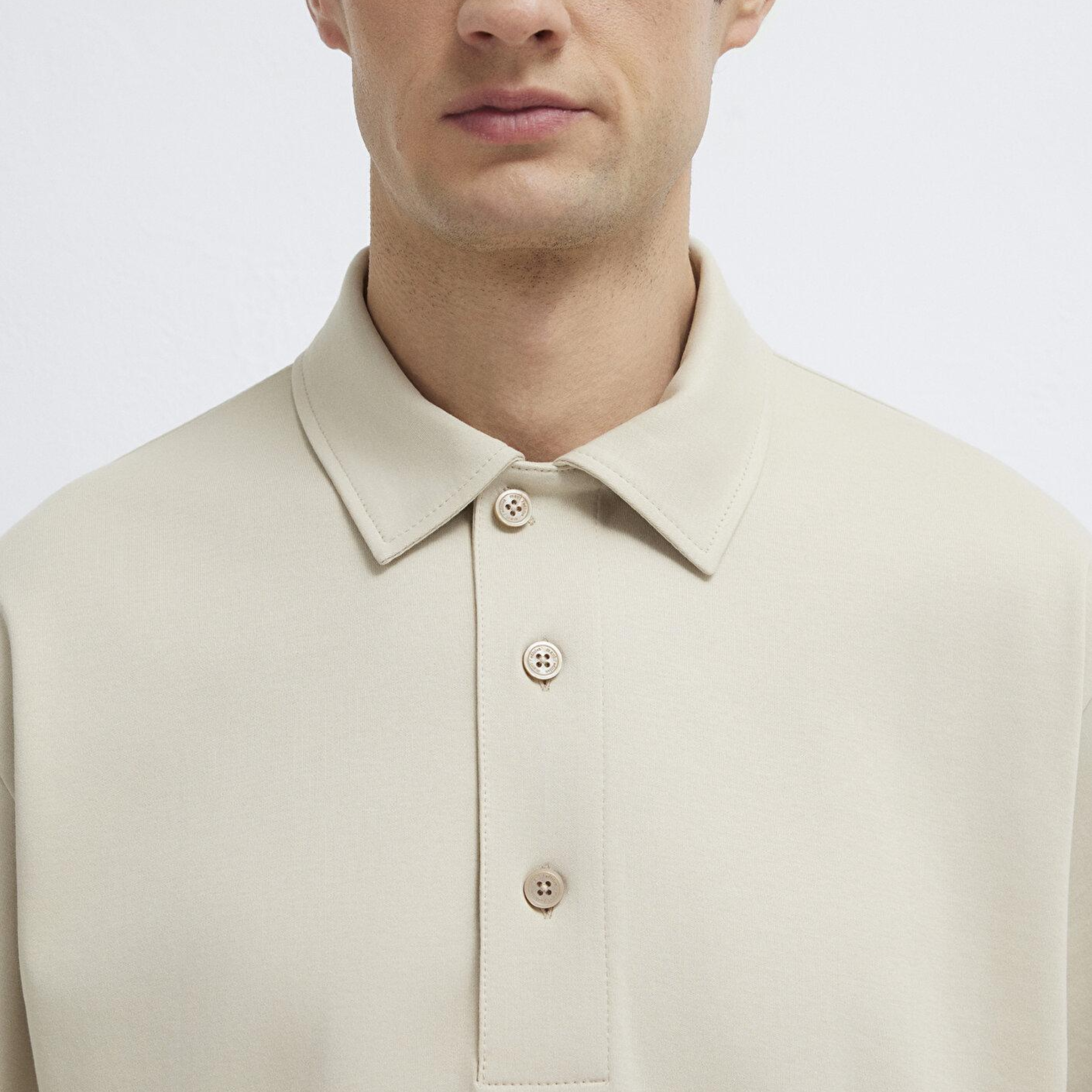 Mavi Gri Polo Tişört Loose Fit / Bol Rahat Kesim 0613344-70144