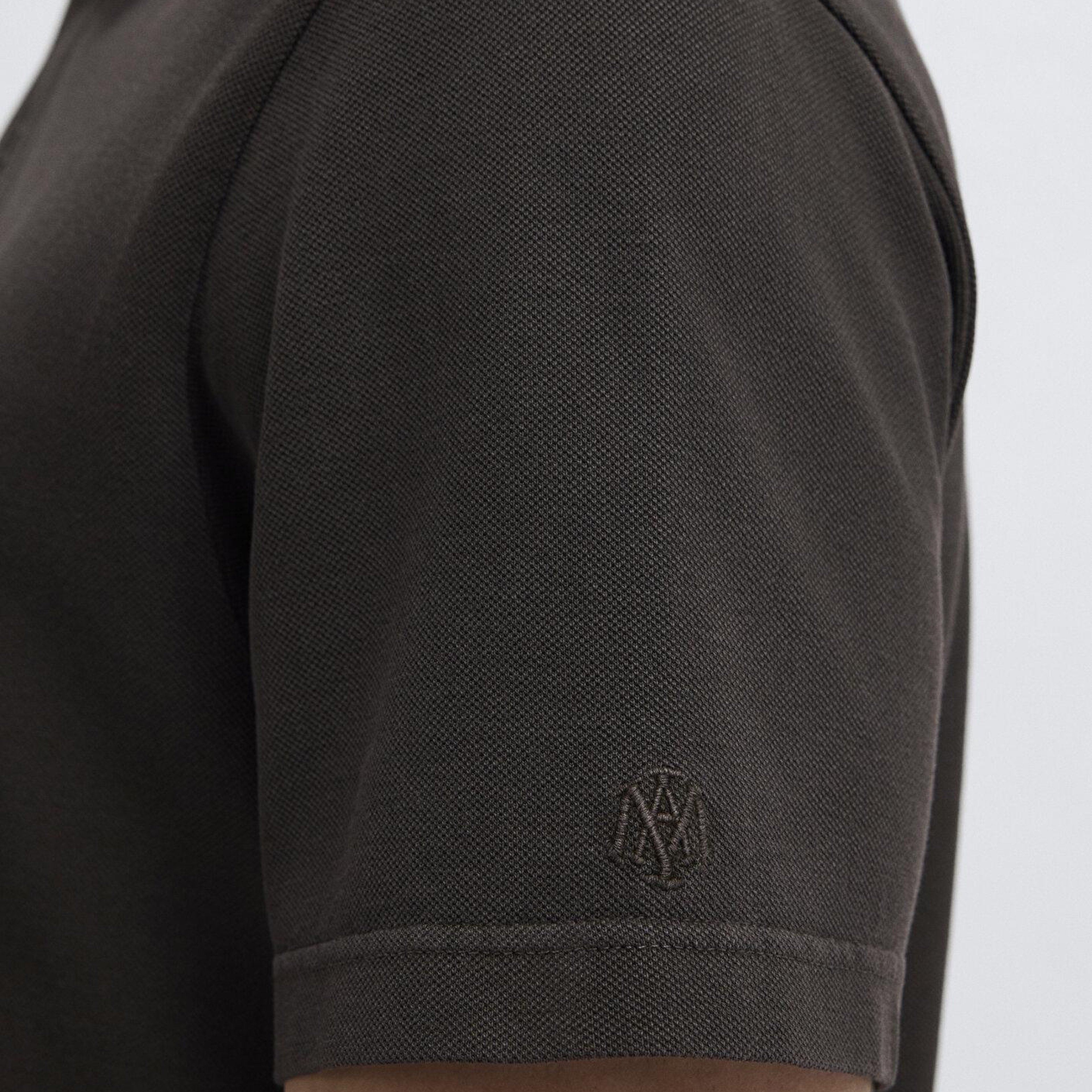 Mavi Kahverengi Polo Tişört Loose Fit / Bol Rahat Kesim 0613311-70219