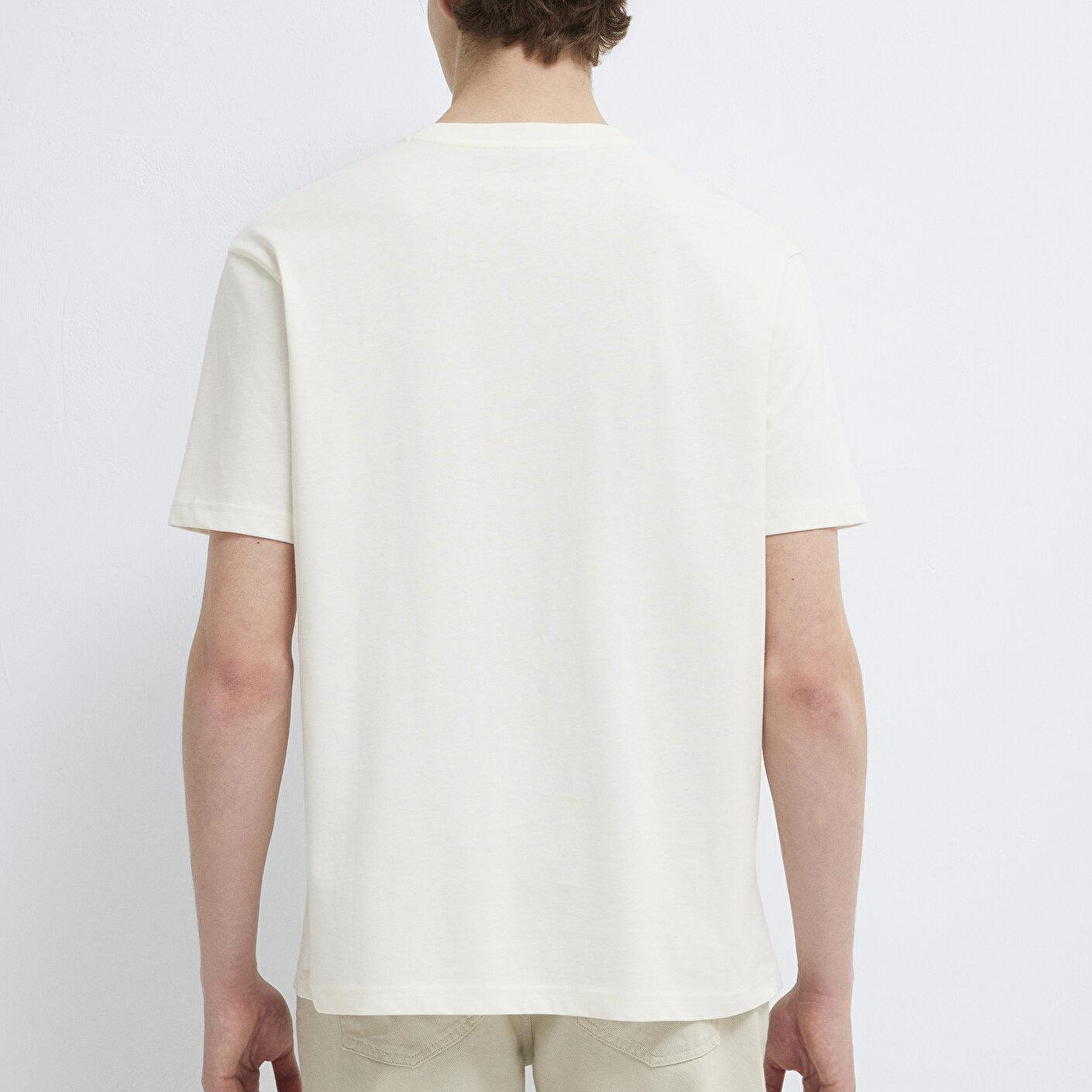 Mavi Mavi Jeans Baskılı Ekru Tişört Loose Fit / Bol Rahat Kesim 0613348-80194