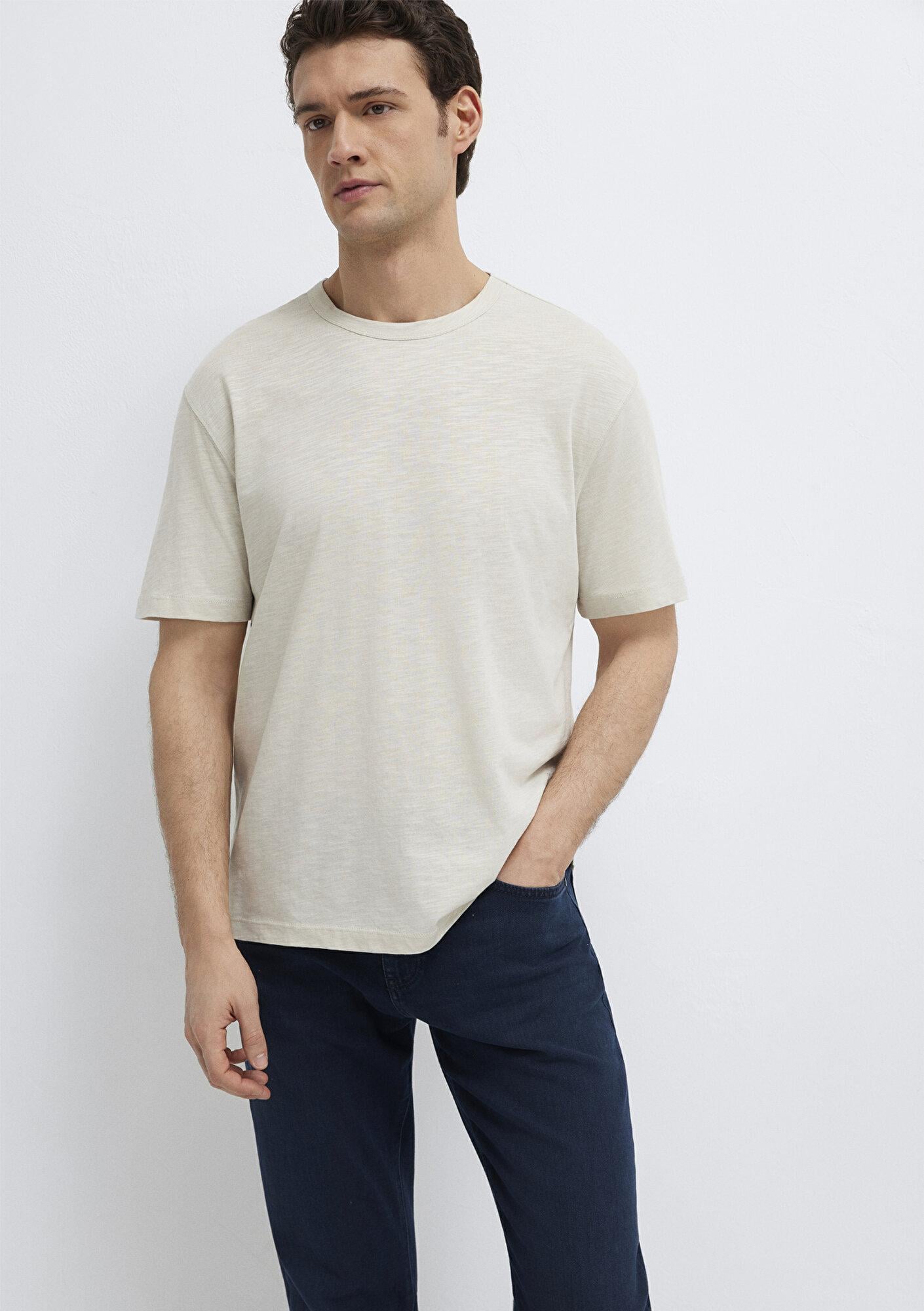 Mavi Gri Basic Tişört Loose Fit / Bol Rahat Kesim 0613460-70144