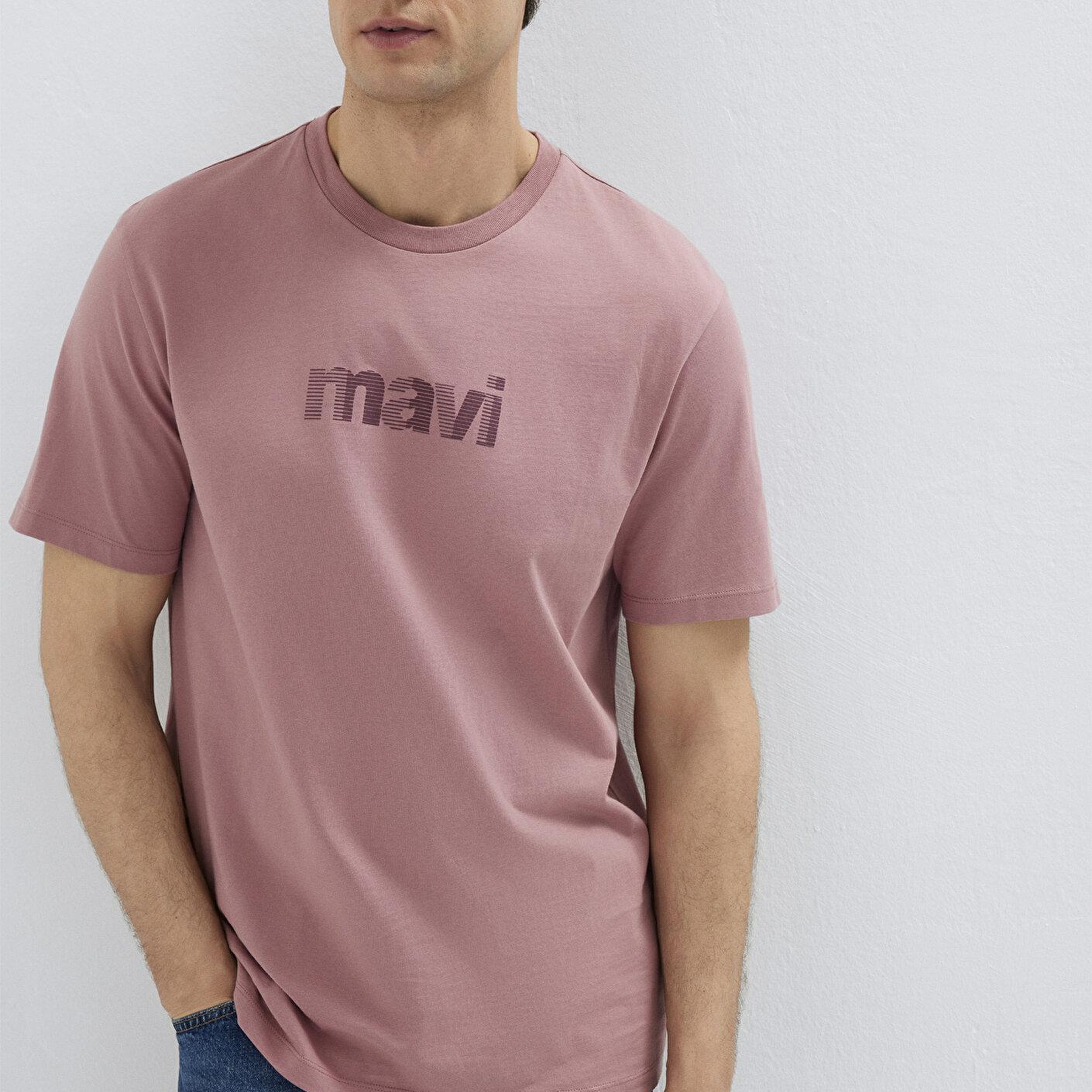 Mavi Mavi Logo Baskılı Pembe Tişört Regular Fit / Normal Kesim 0612936-70948