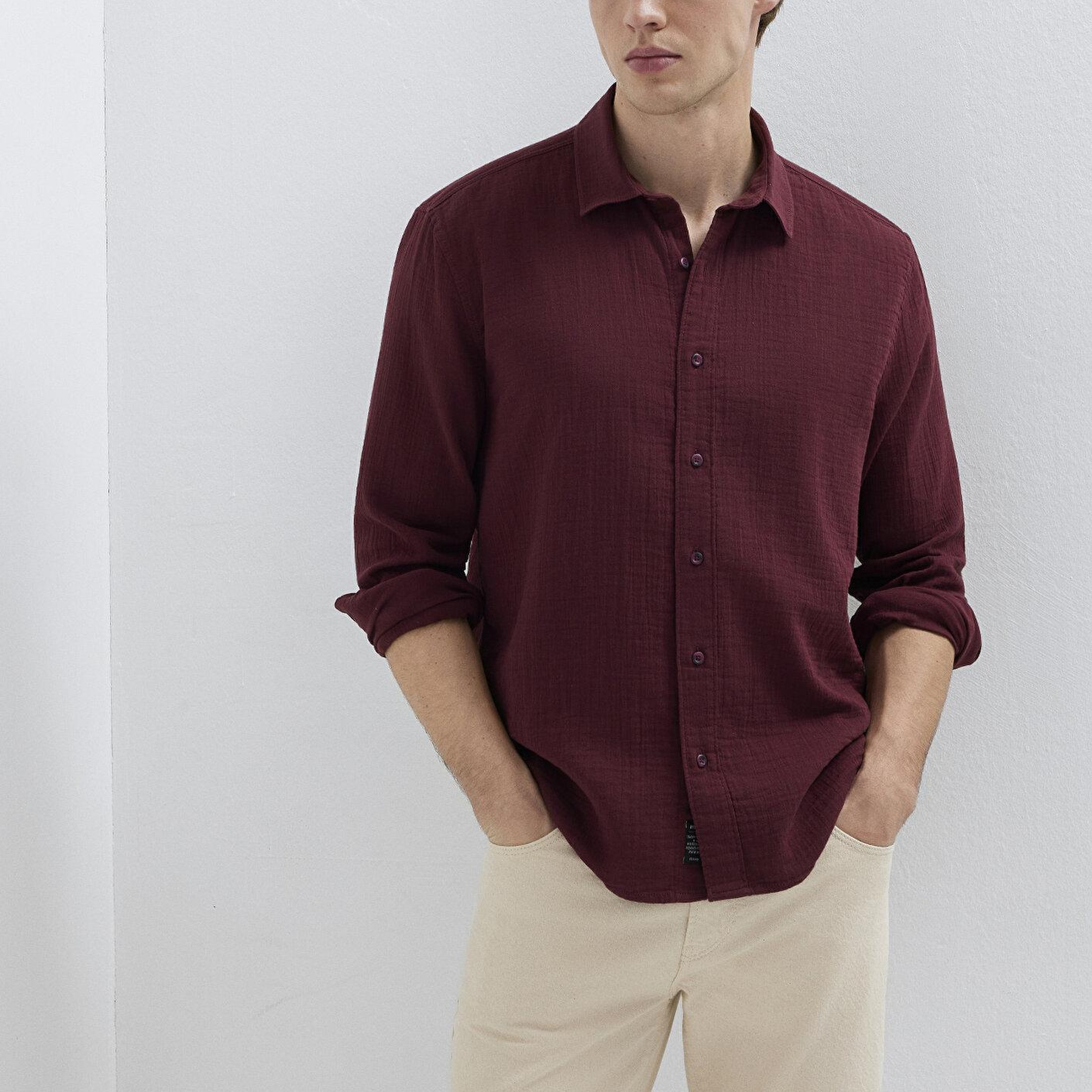 Mavi Bordo Gömlek Regular Fit / Normal Kesim 0211518-70426