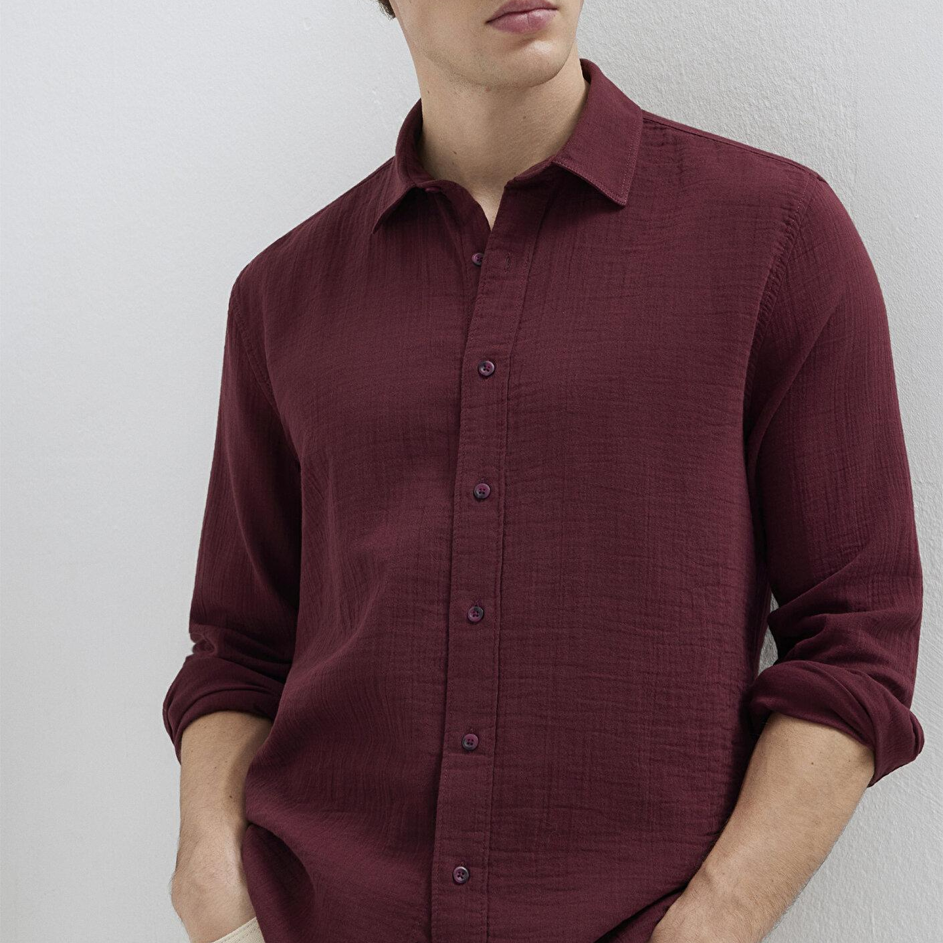 Mavi Bordo Gömlek Regular Fit / Normal Kesim 0211518-70426