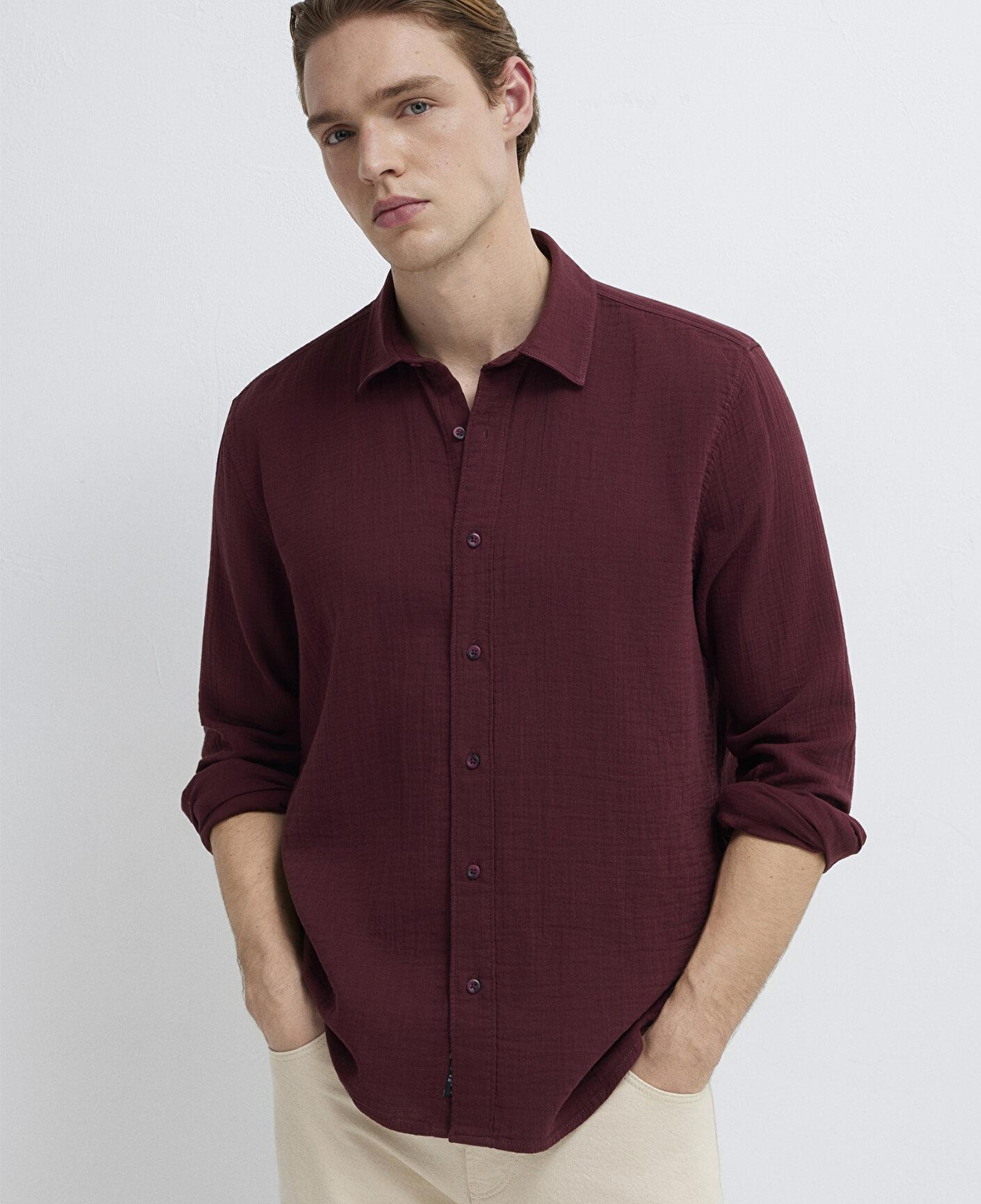 Mavi Bordo Gömlek Regular Fit / Normal Kesim 0211518-70426