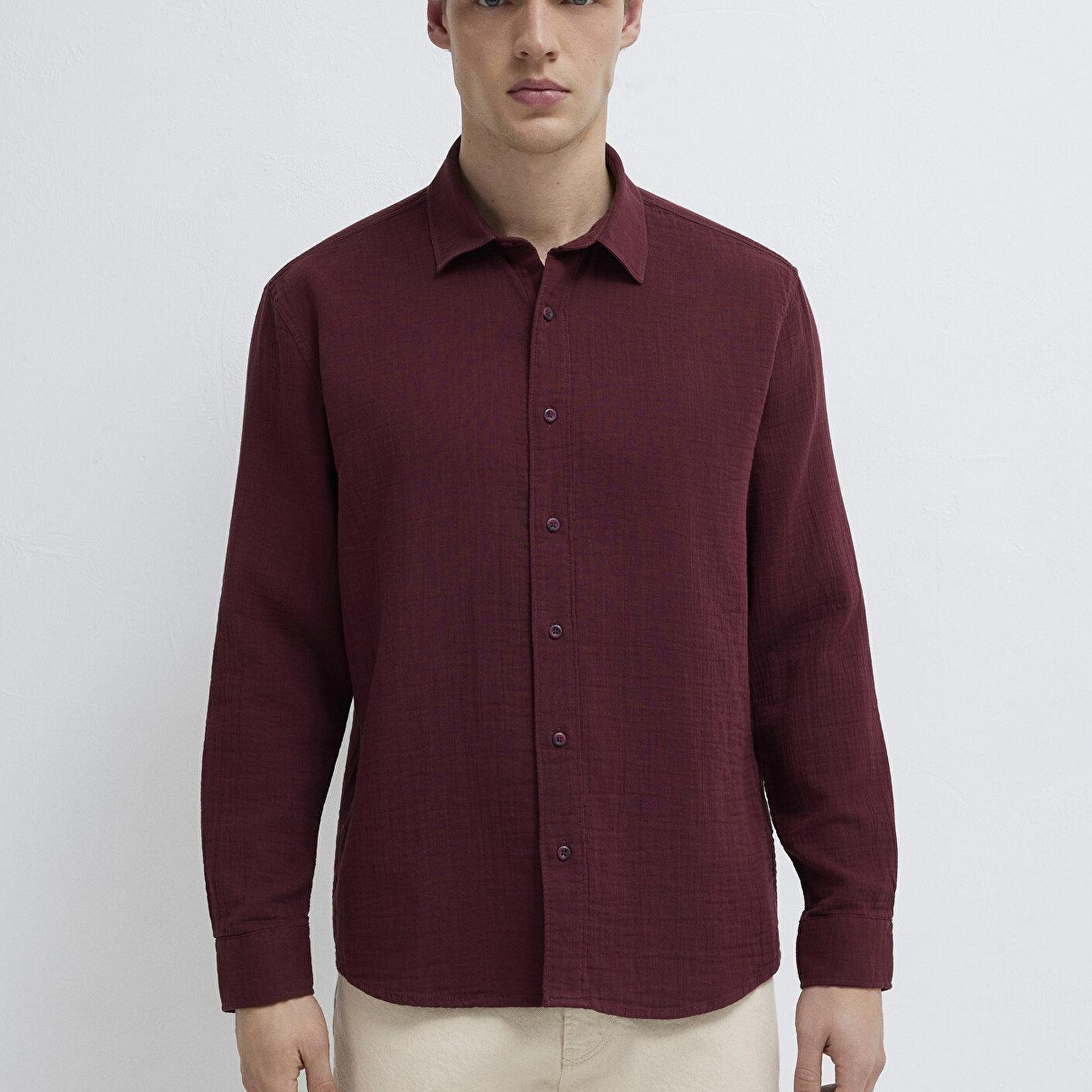 Mavi Bordo Gömlek Regular Fit / Normal Kesim 0211518-70426