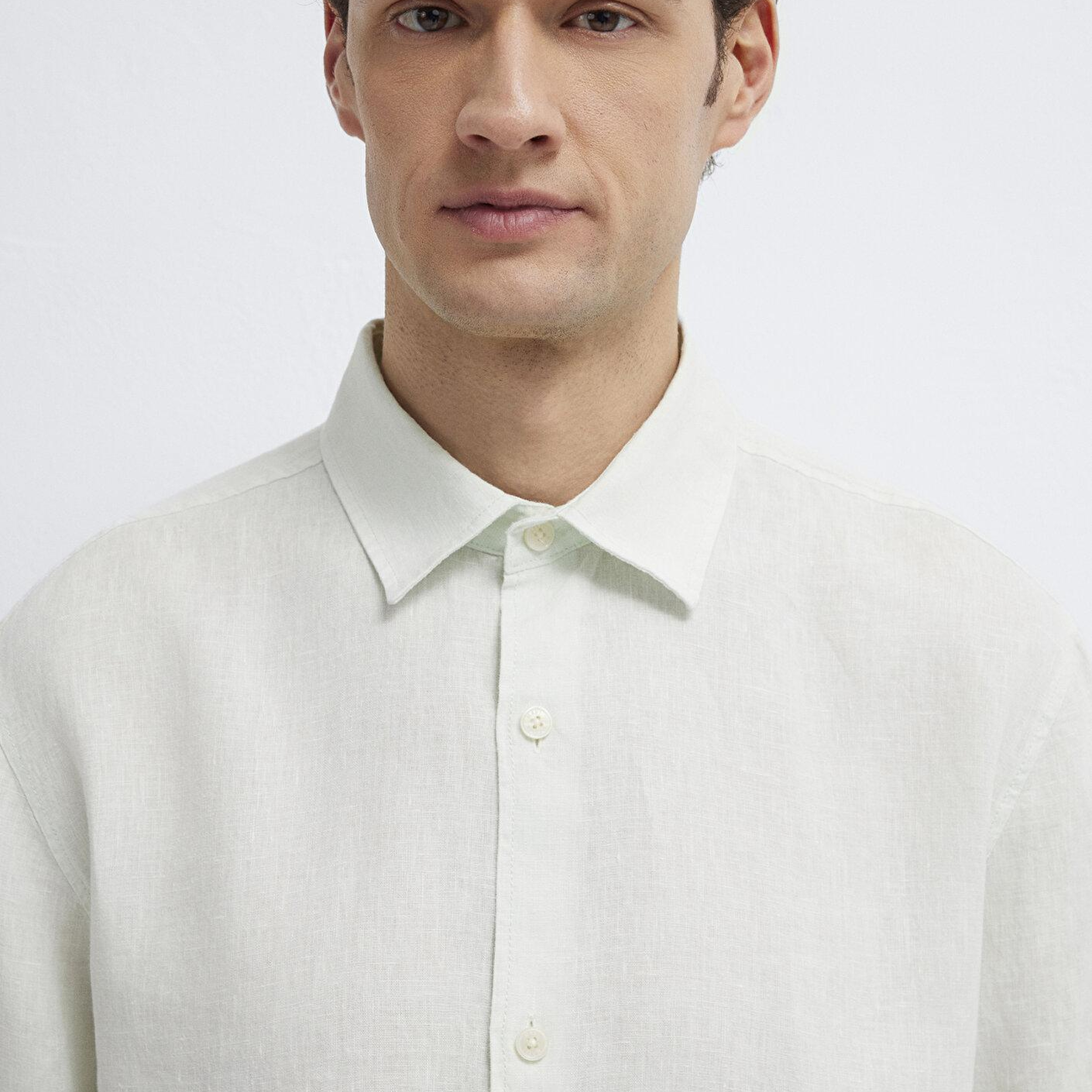 Mavi Keten Karışımlı Yeşil Gömlek Regular Fit / Normal Kesim 0211957-71647