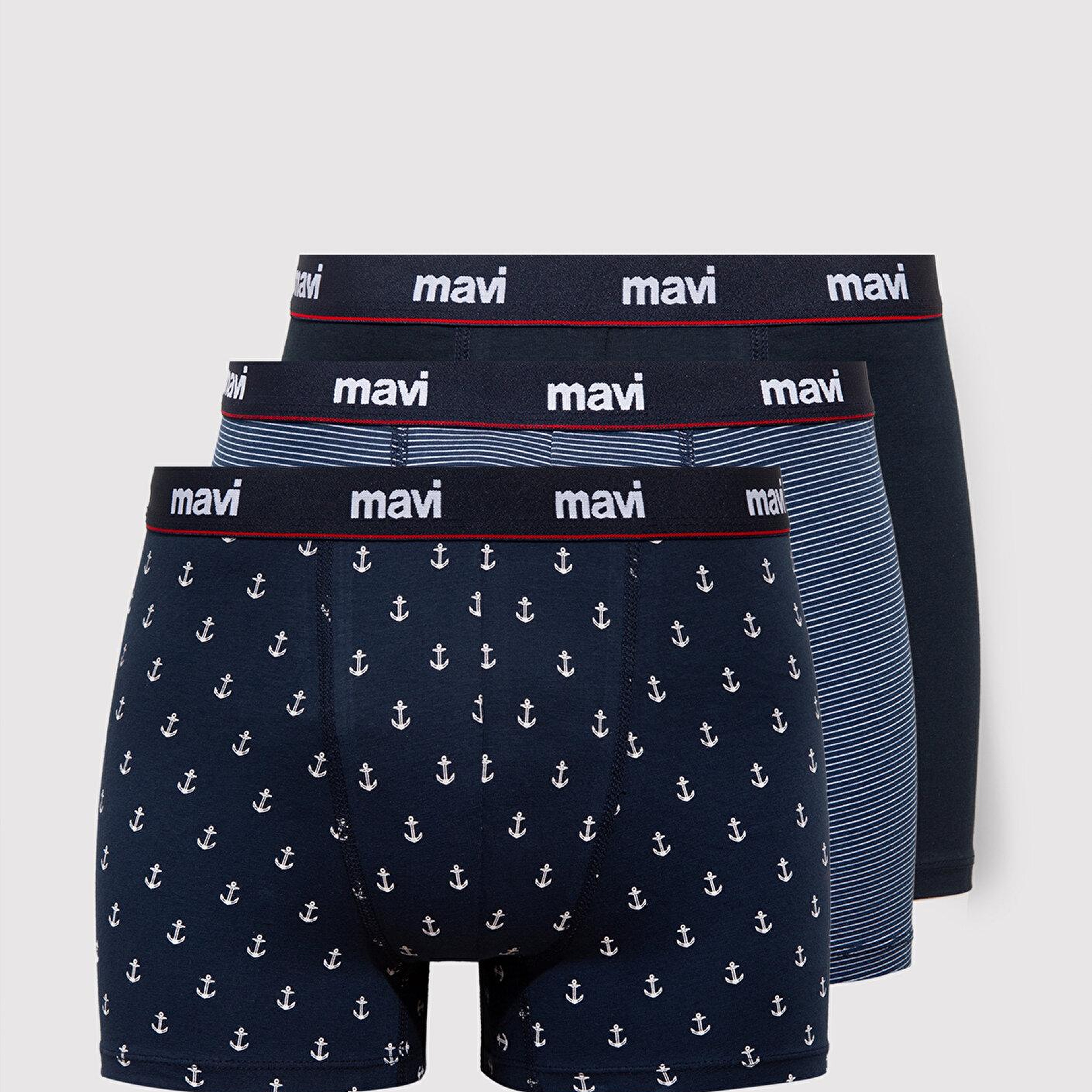 Mavi 3lü Baskılı Lacivert Boxer 0912348-30717
