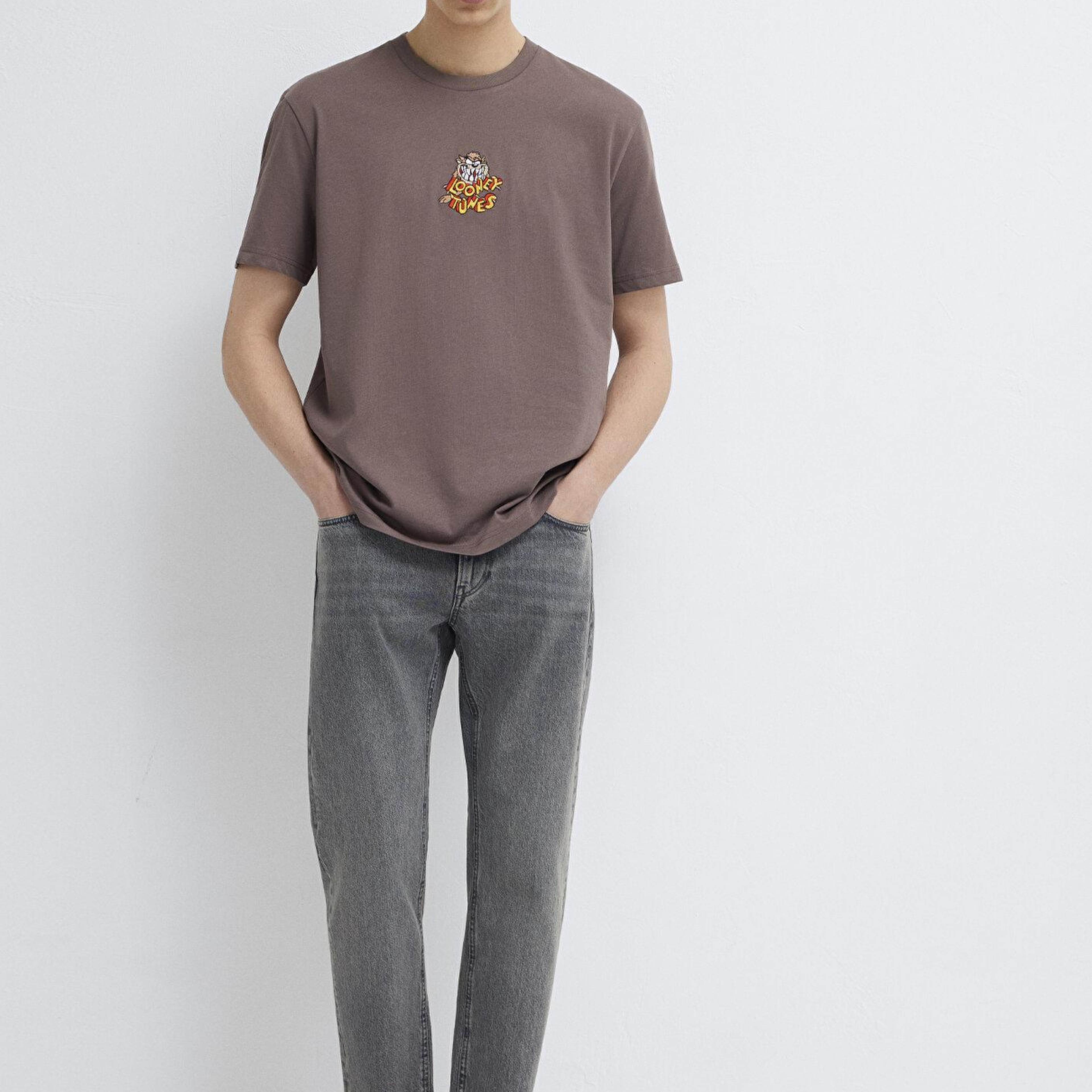 Mavi Mor Tişört Loose Fit / Bol Rahat Kesim 0612657-86683