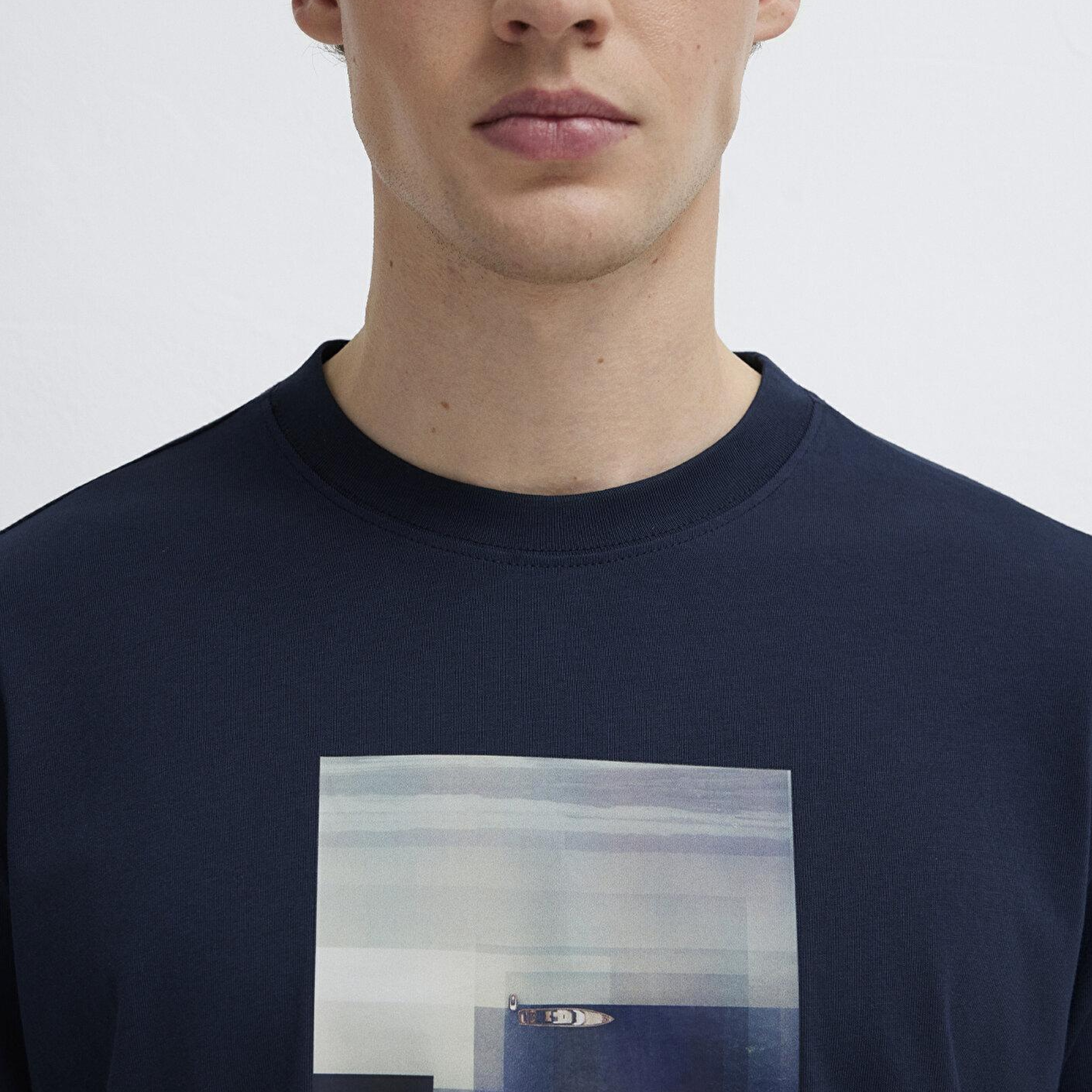 Mavi Baskılı Lacivert Tişört Loose Fit / Bol Rahat Kesim 0613602-86623