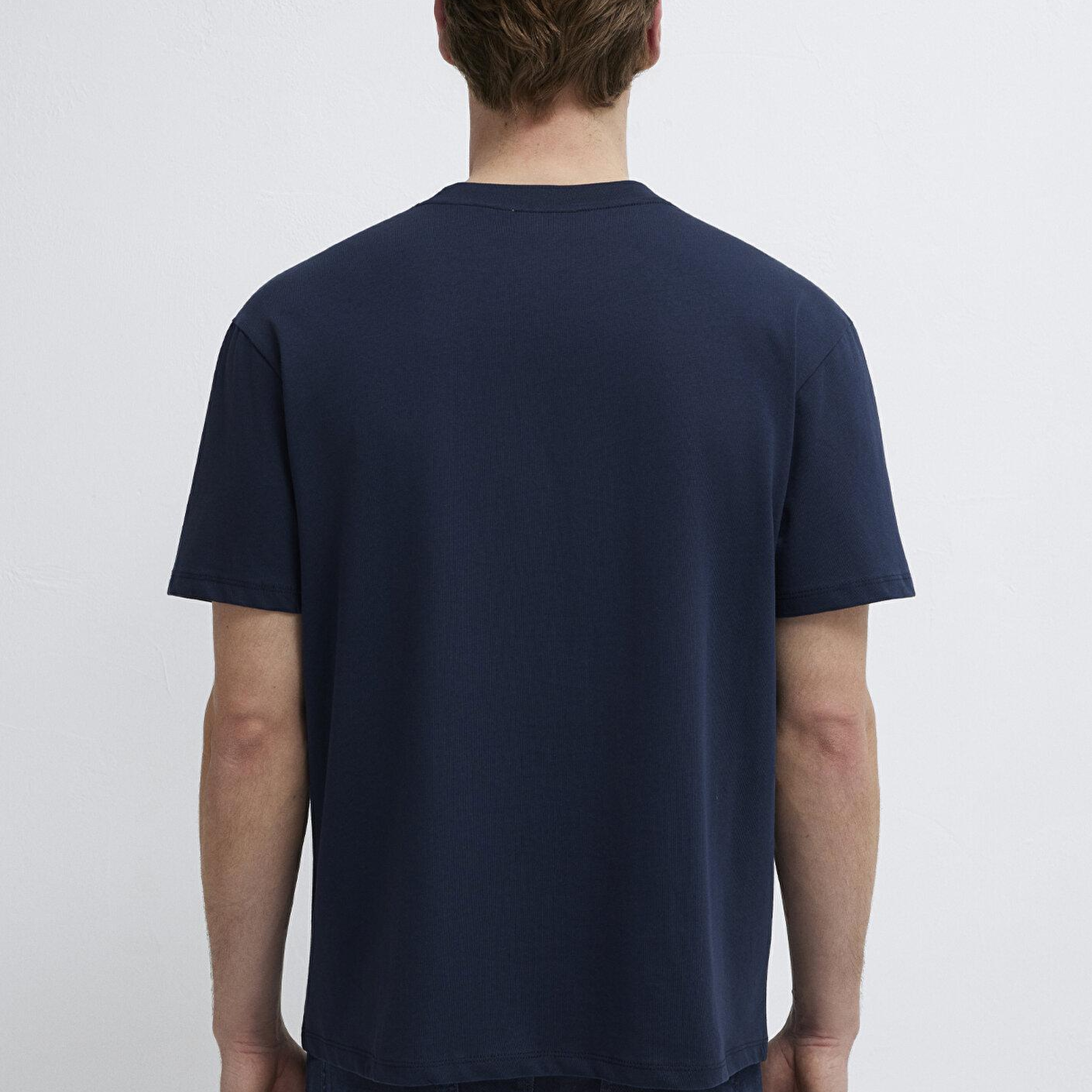 Mavi Baskılı Lacivert Tişört Loose Fit / Bol Rahat Kesim 0613602-86623