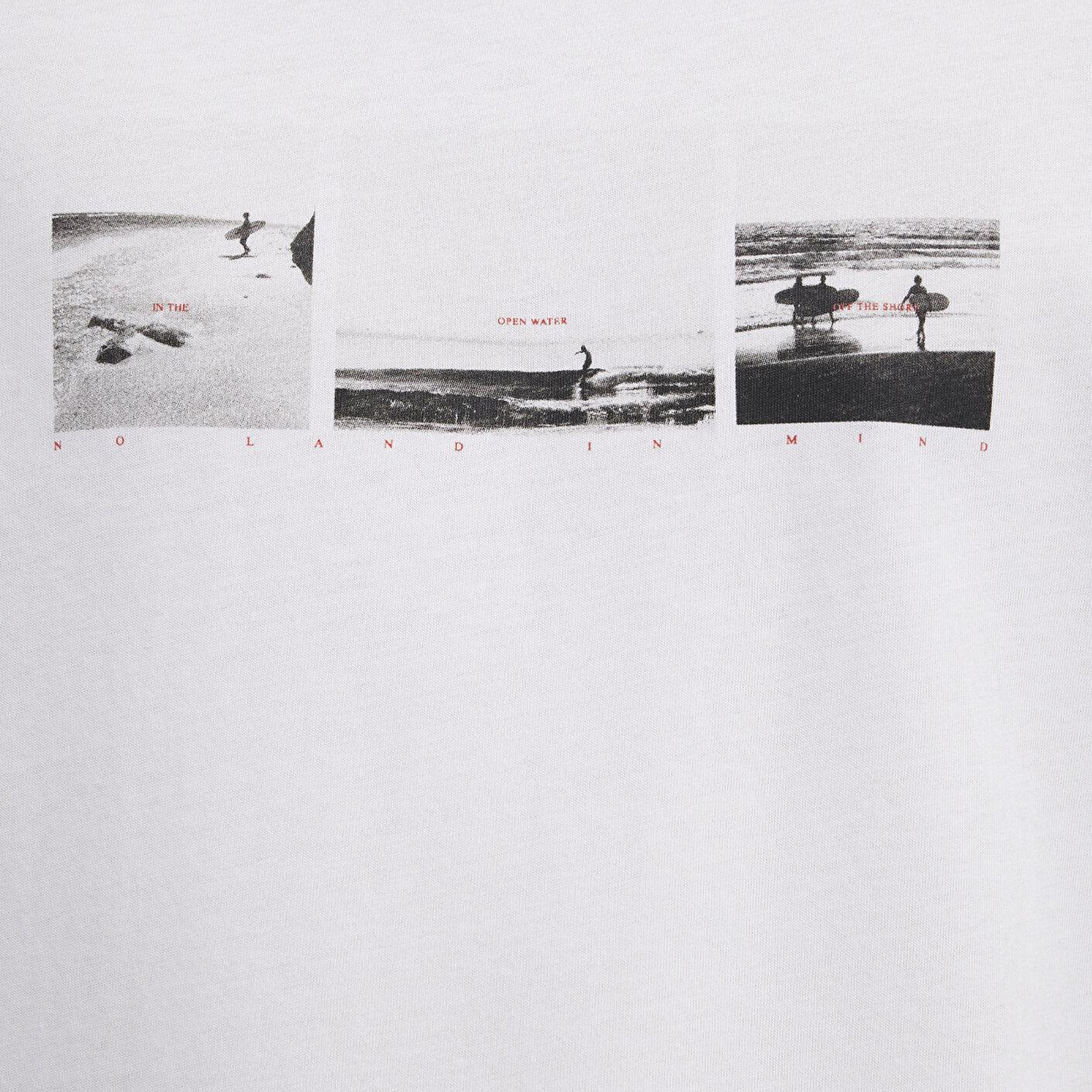 Mavi Baskılı Beyaz Tişört Loose Fit / Bol Rahat Kesim 0613629-620