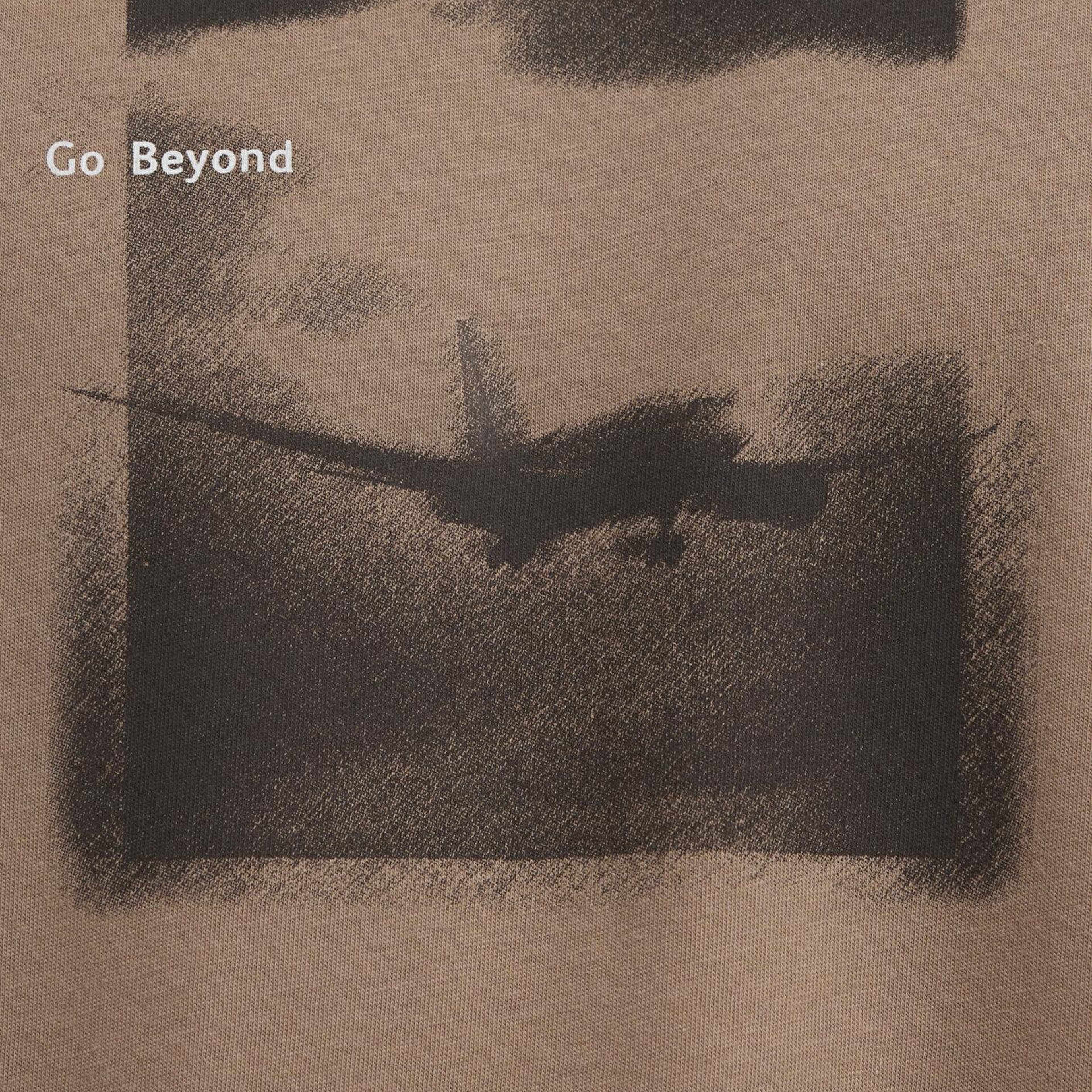 Mavi Baskılı Kahverengi Tişört Loose Fit / Bol Rahat Kesim 0613638-88091