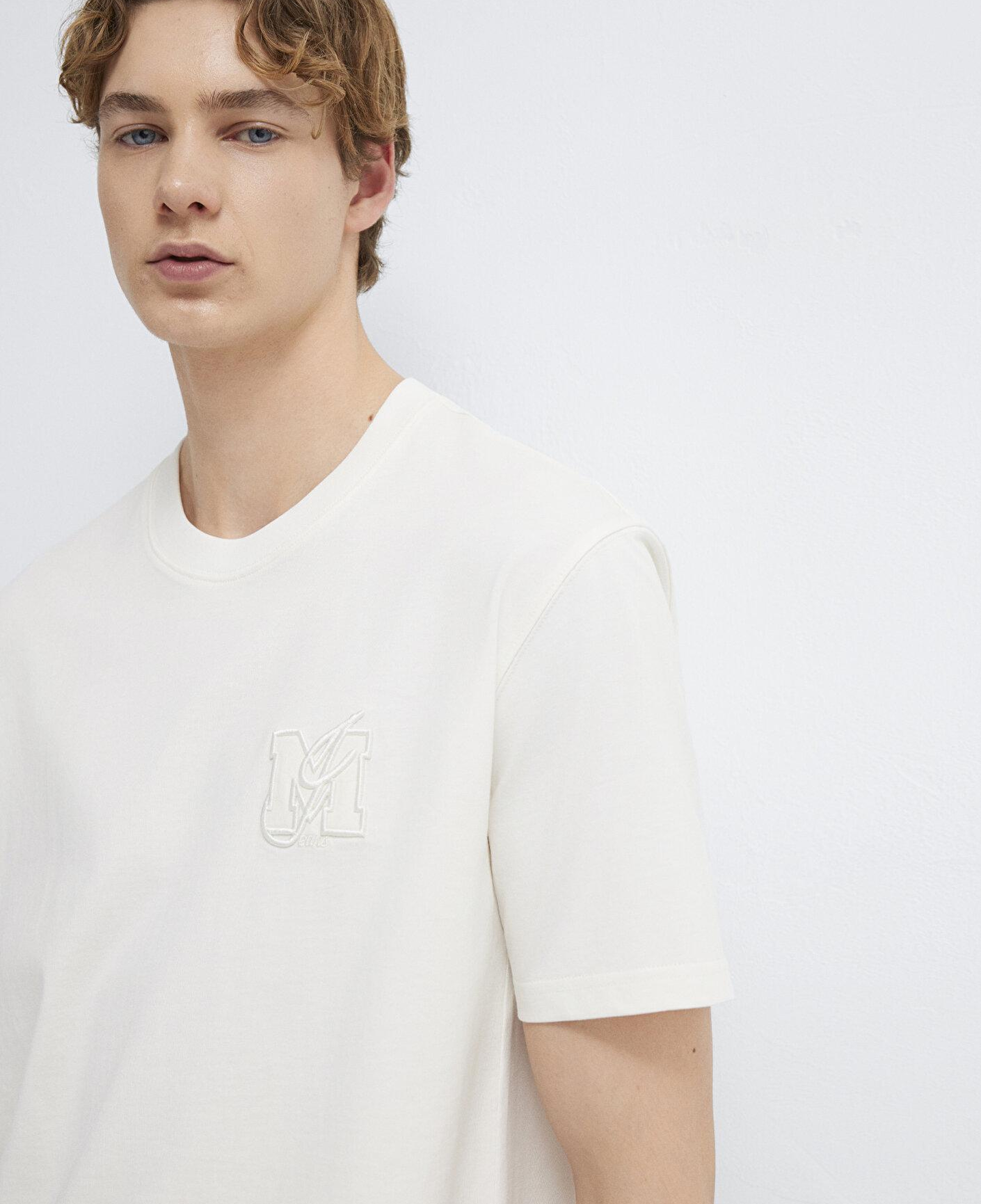 Mavi MJ Logo Detaylı Ekru Tişört Loose Fit / Bol Rahat Kesim 0612885-70057