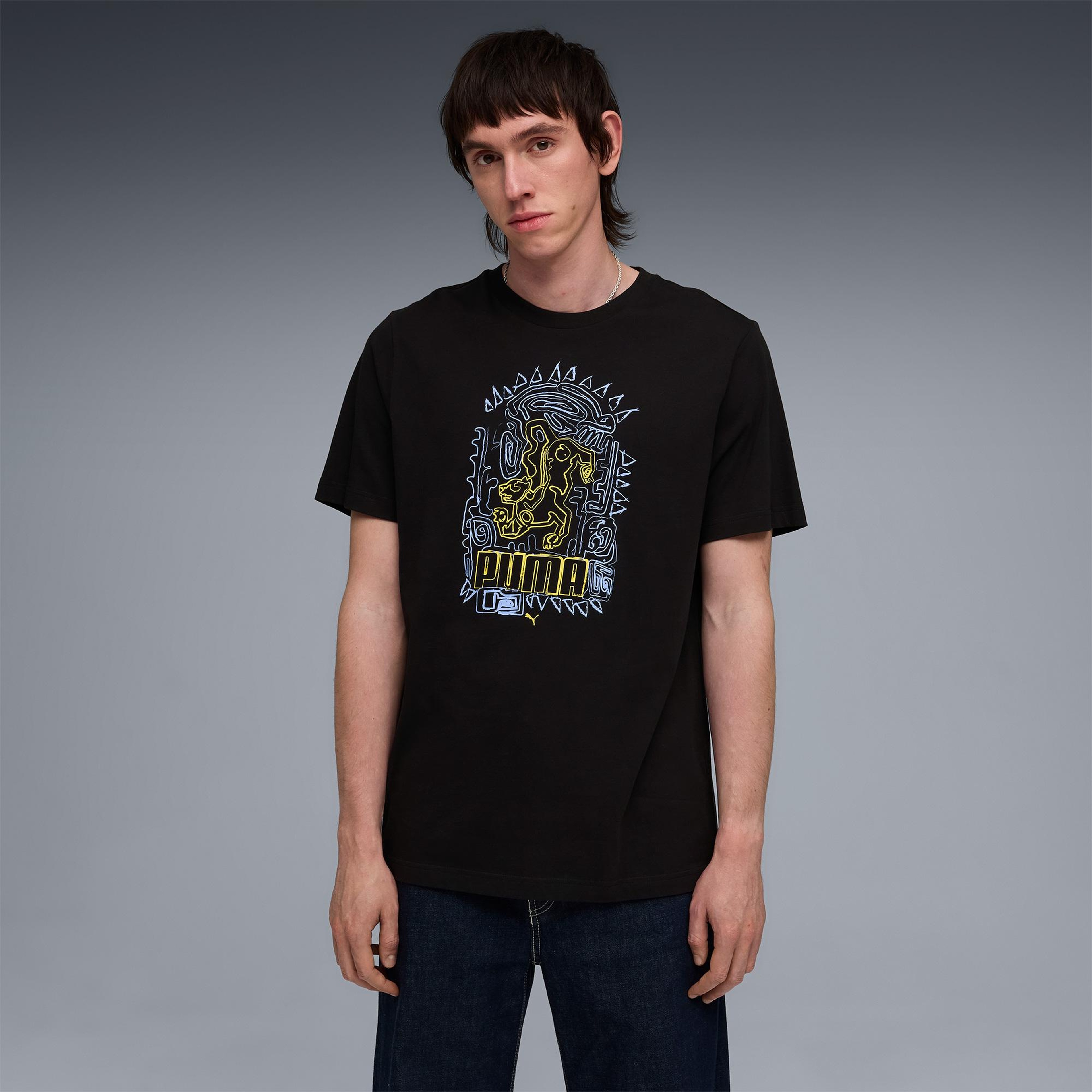 Puma Graphic  Erkek Siyah T-Shirt