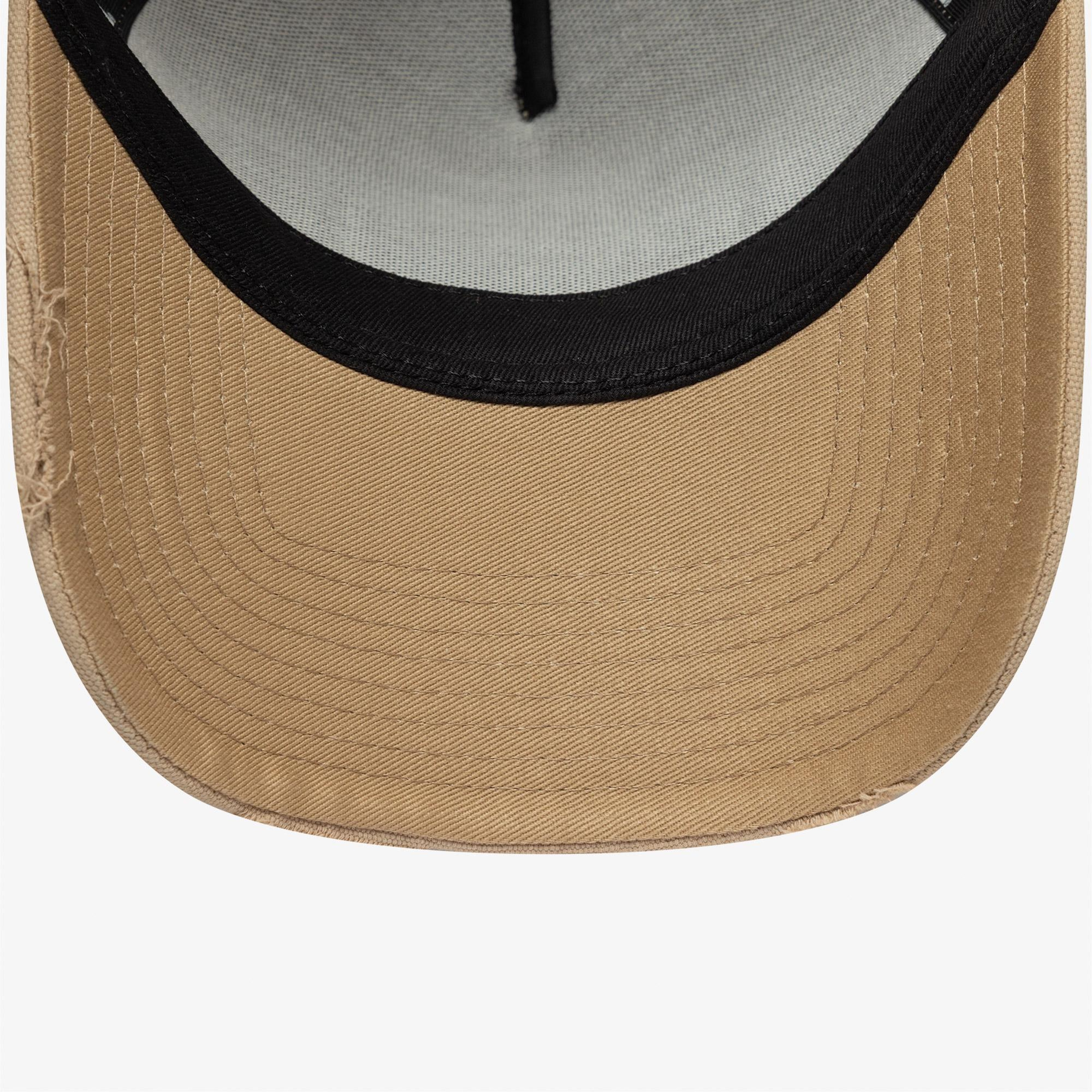 New Era Oval Canvas Distress Trucker Unisex Bej Şapka