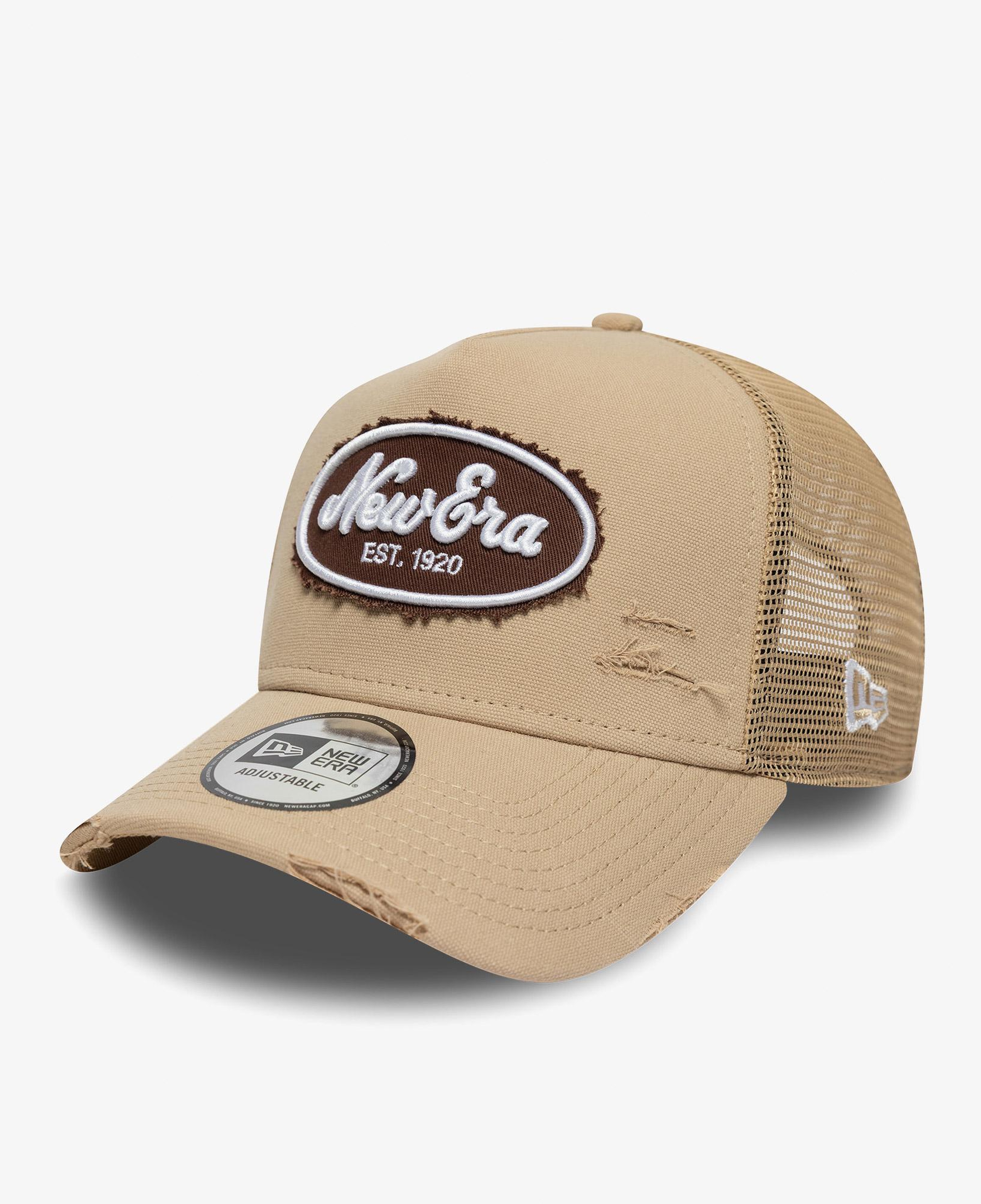 New Era Oval Canvas Distress Trucker Unisex Bej Şapka