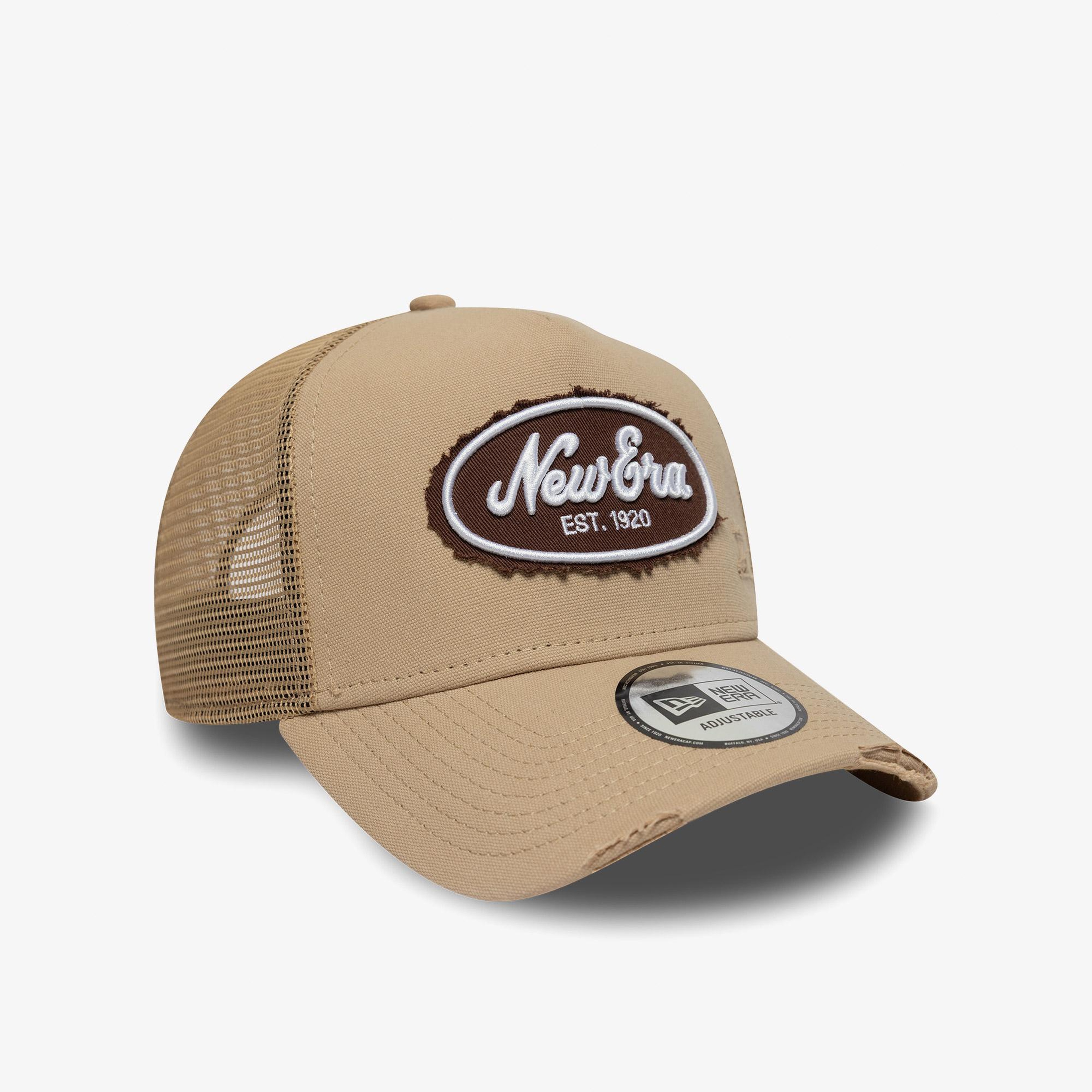 New Era Oval Canvas Distress Trucker Unisex Bej Şapka