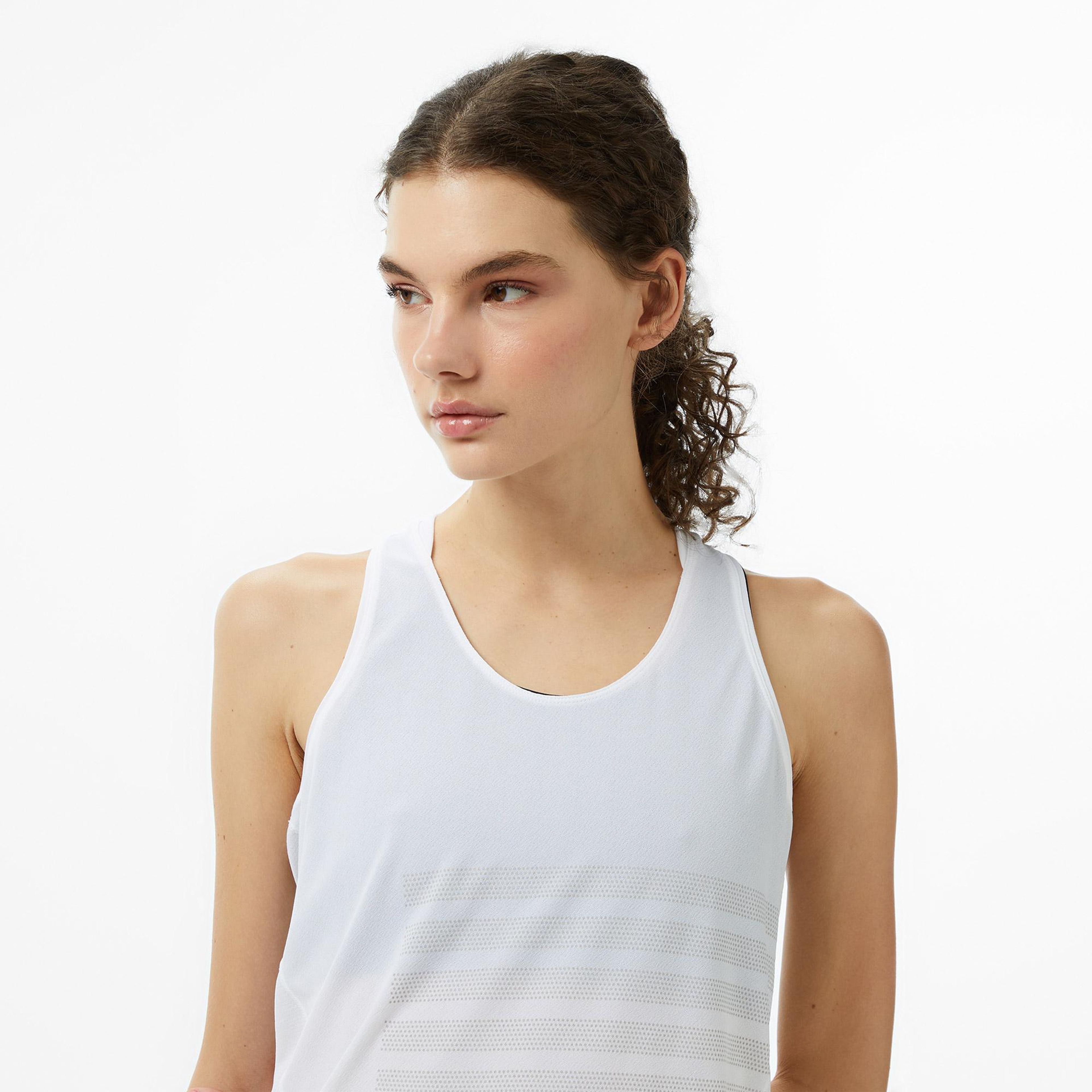 Salomon Sense Aero Singlet Gfx Kadın Beyaz Koşu Atlet