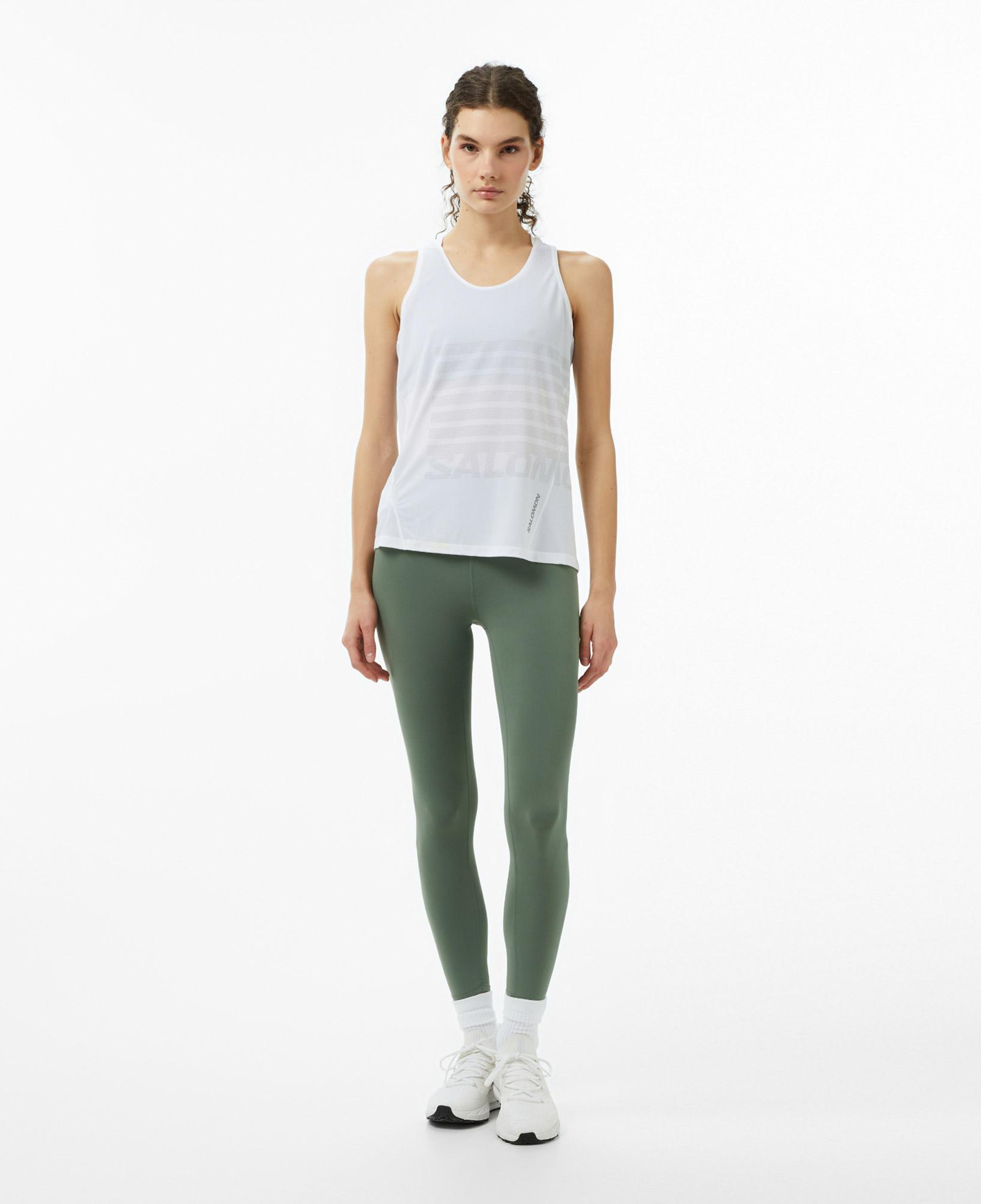 Salomon Sense Aero Singlet Gfx Kadın Beyaz Koşu Atlet