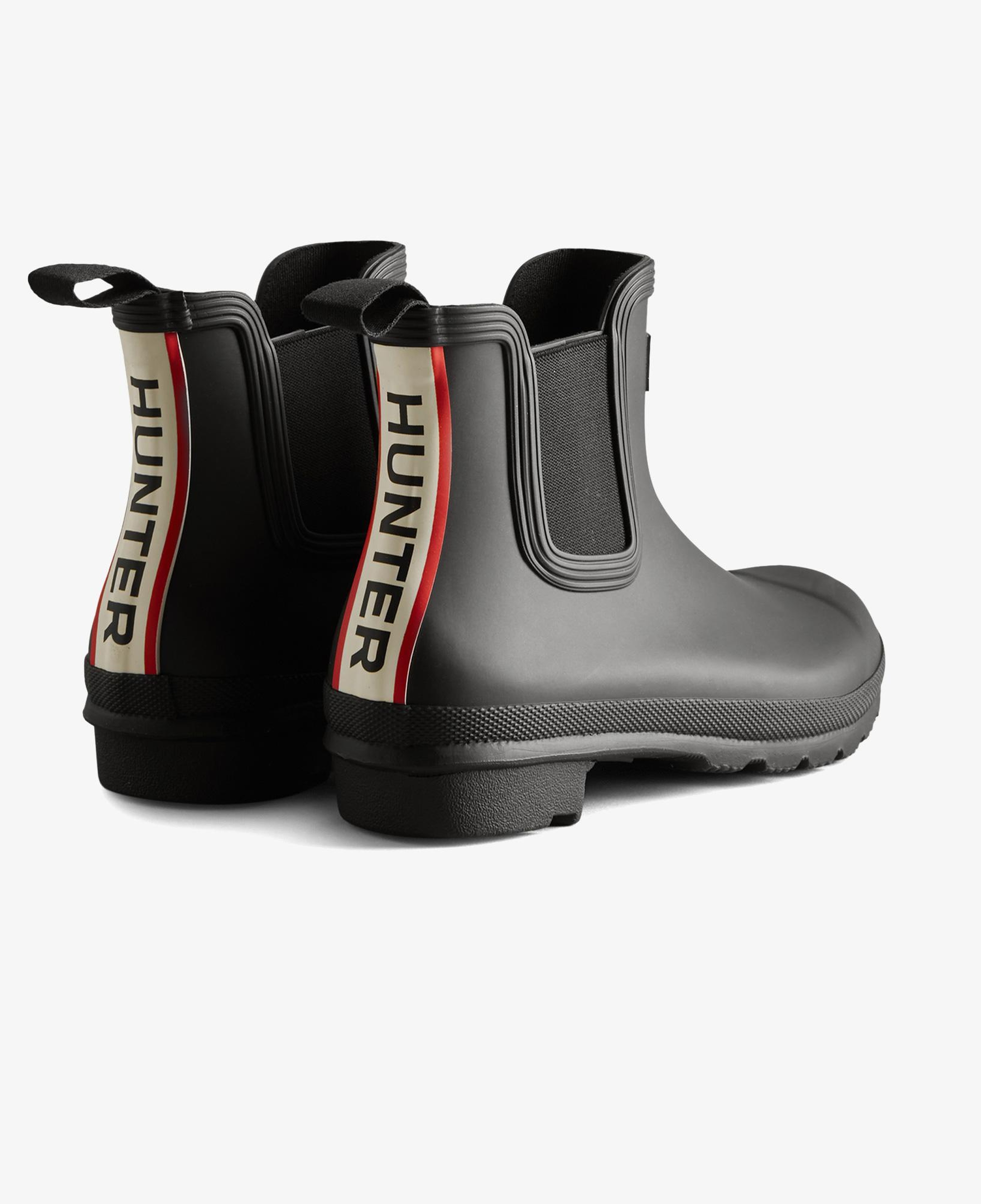 Hunter Originals Chelsea Tri Colour Logo Kadın Siyah Bot