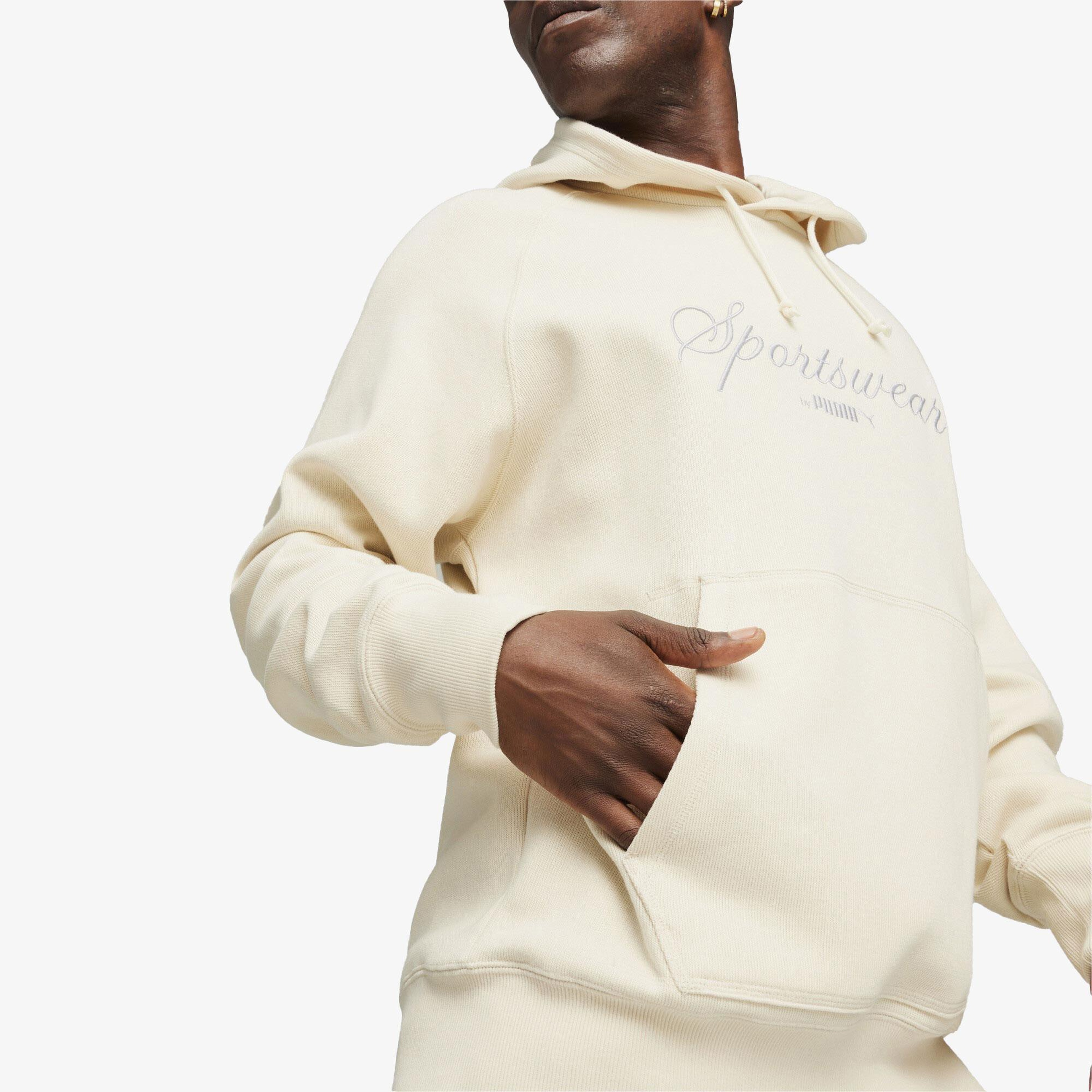 Puma Classics+ Erkek Krem Hoodie