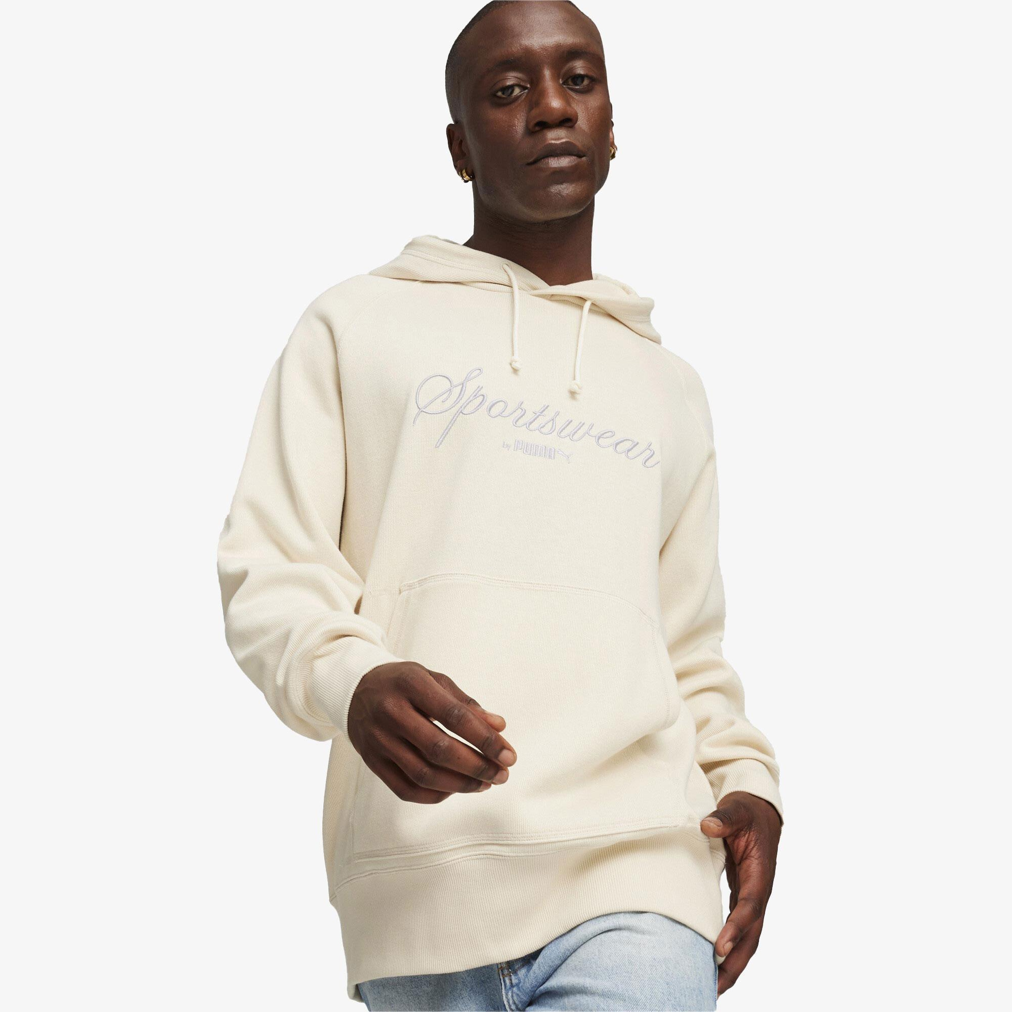 Puma Classics+ Erkek Krem Hoodie