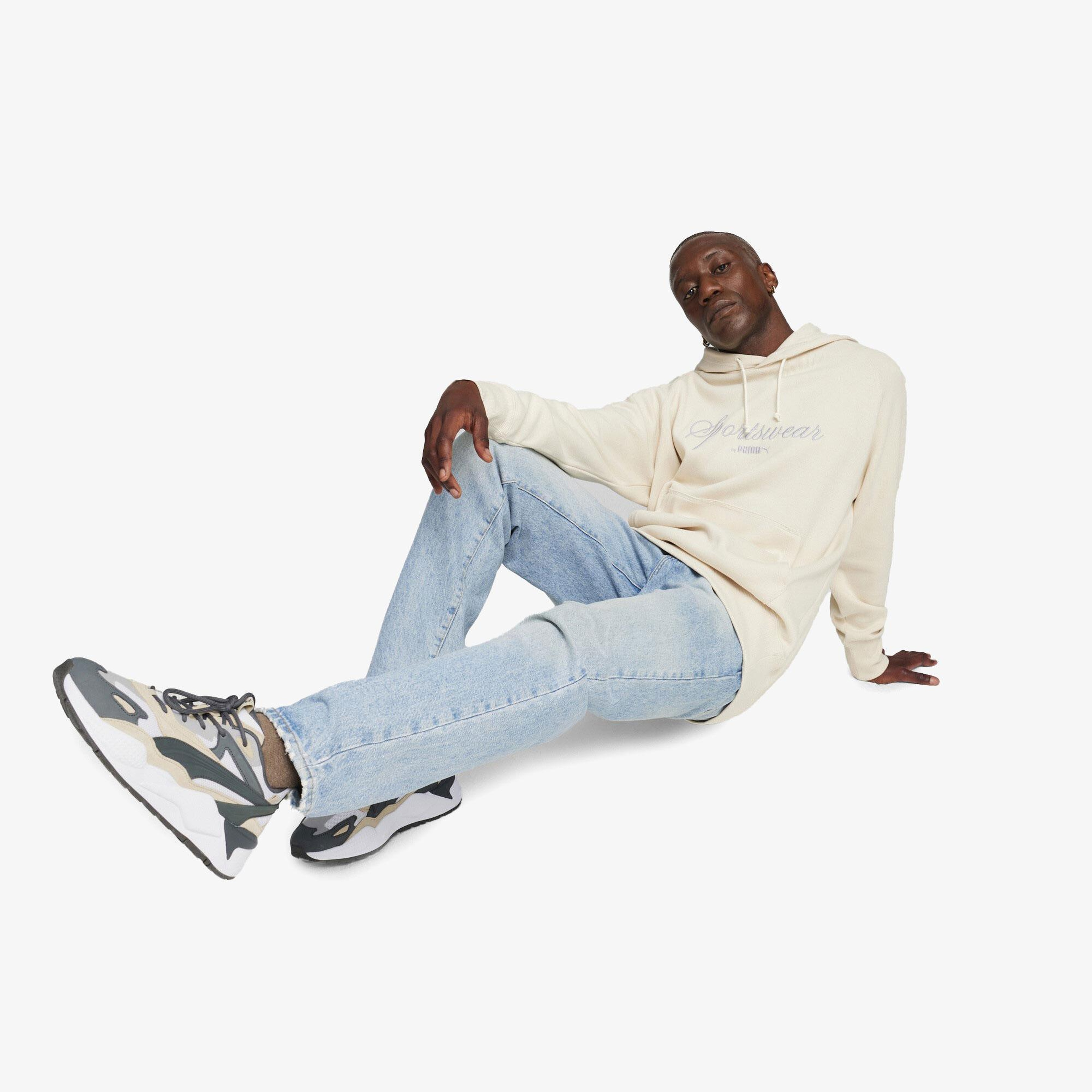 Puma Classics+ Erkek Krem Hoodie