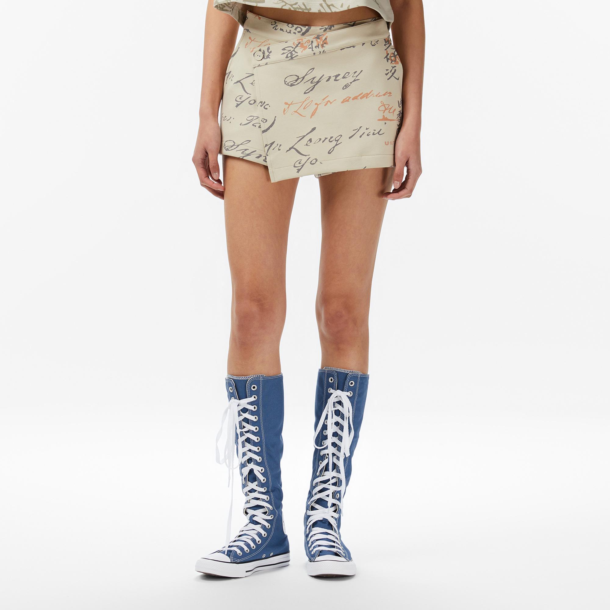 UNITED4 Regular Fit Kadın Krem Etek