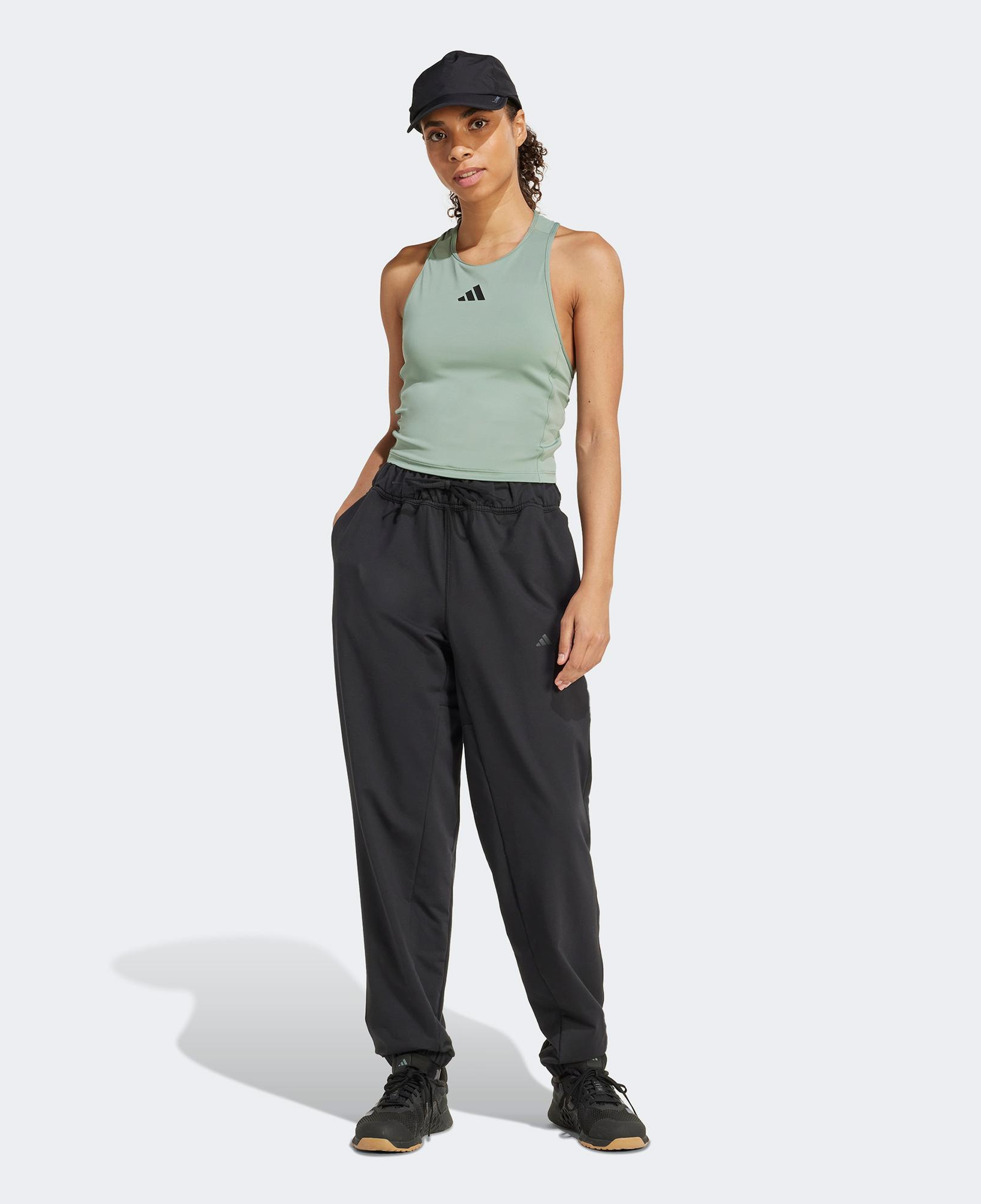 adidas Power 3 Stripes Racerback Kadın Yeşil Atlet