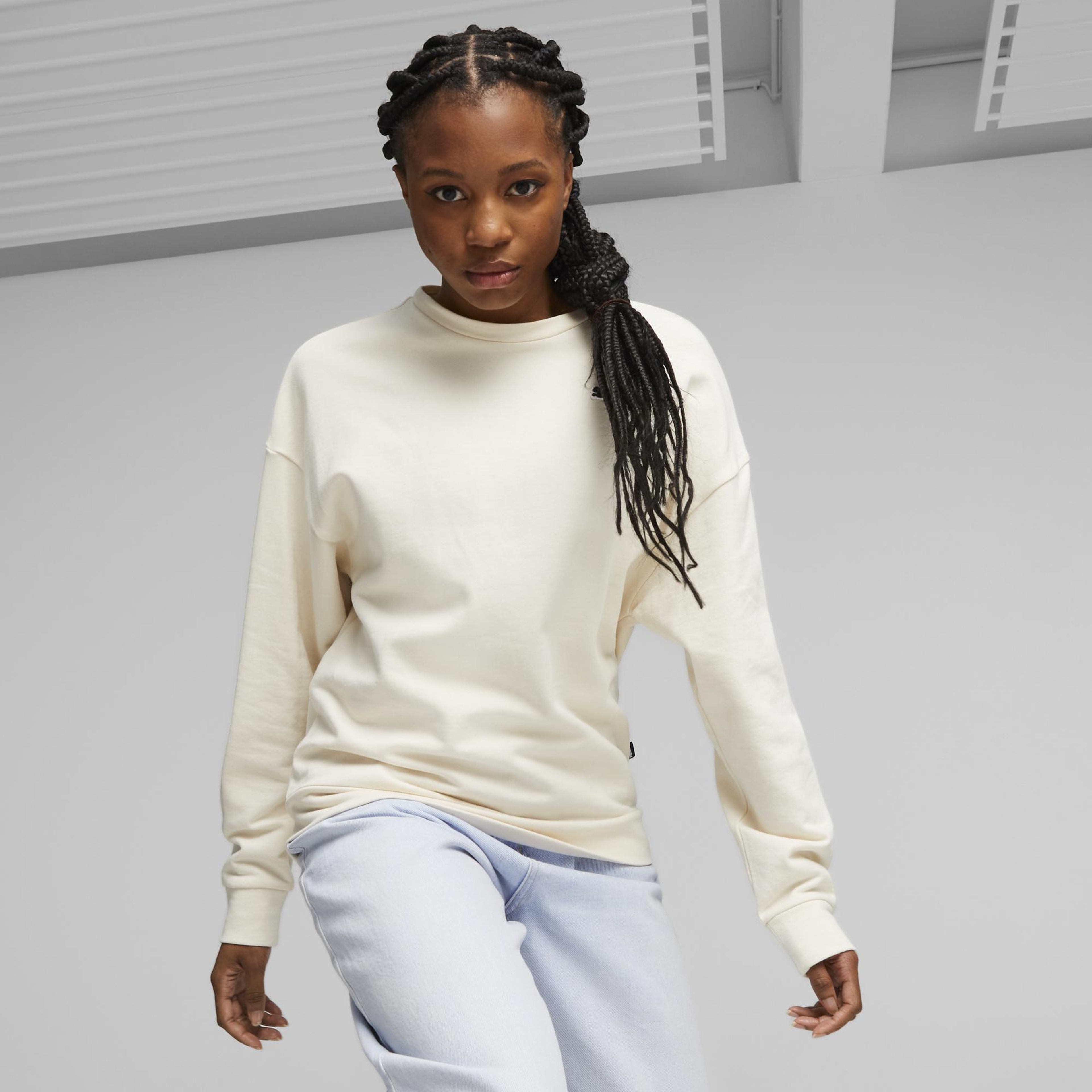 Puma Better Essentıals Crew Kadın Bej Sweatshirt