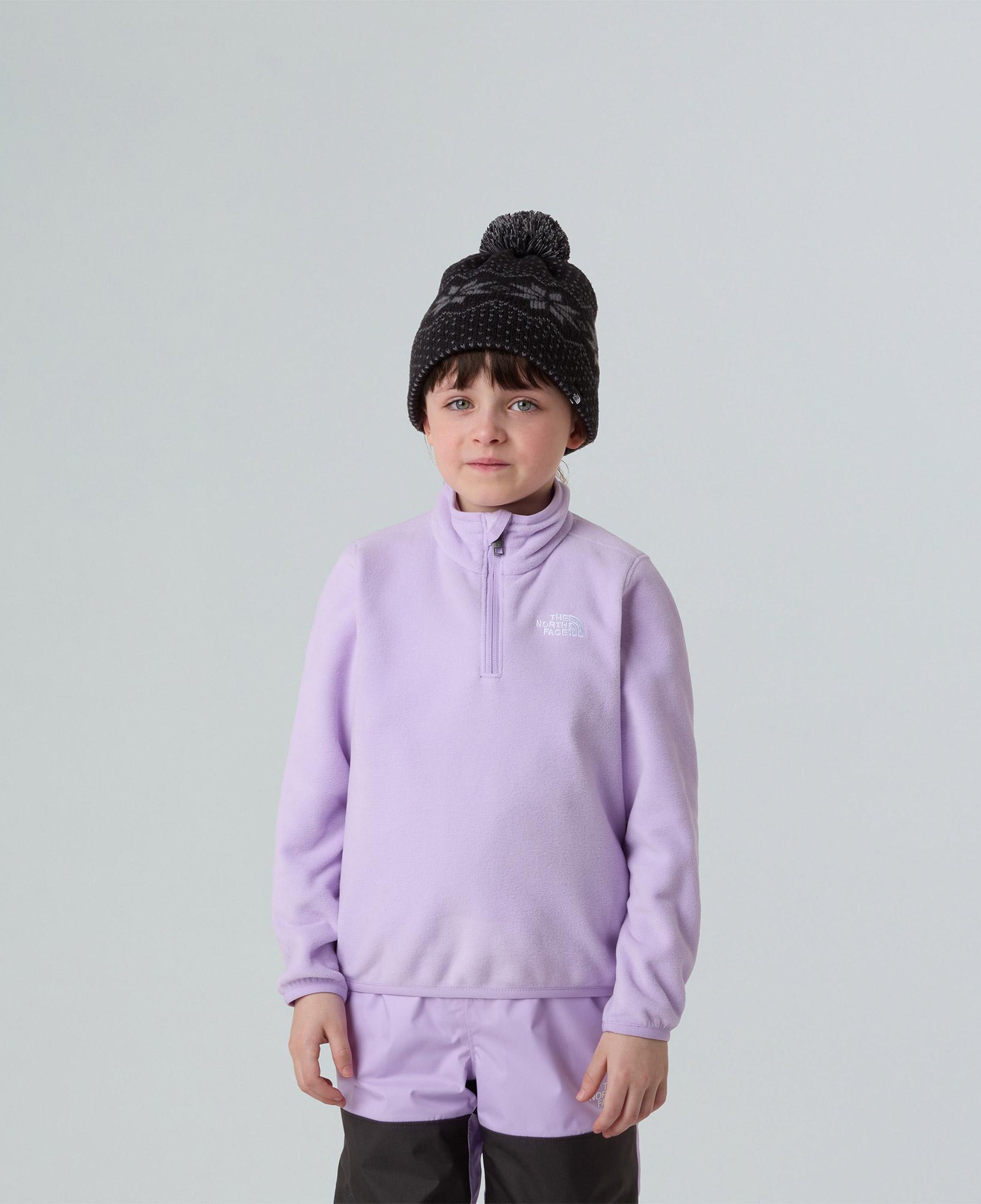 The North Face Teen Glacier 1/4 Zip Pullover Çocuk Mor Polar Ceket
