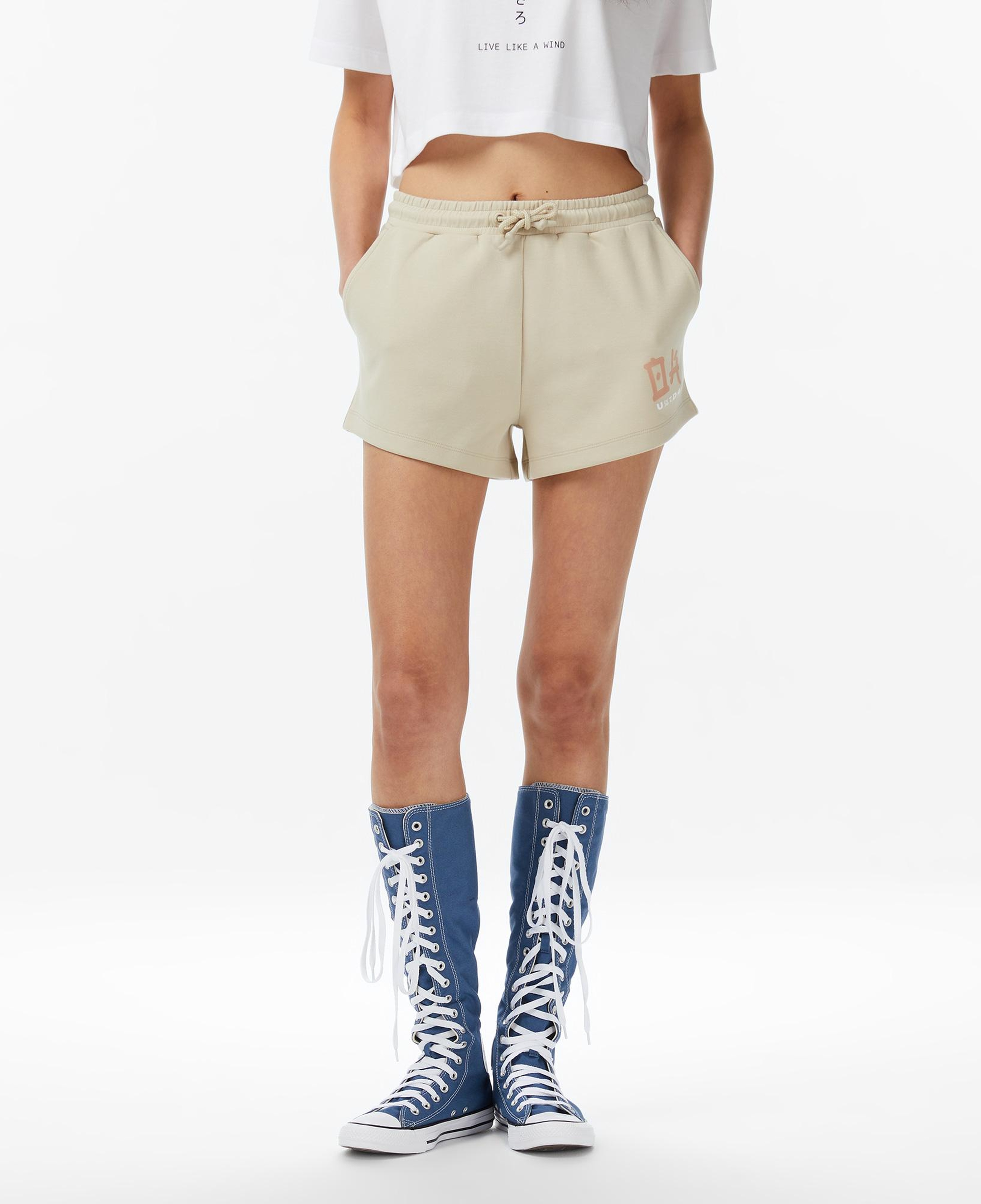 UNITED4 Regular Fit Kadın Krem Şort