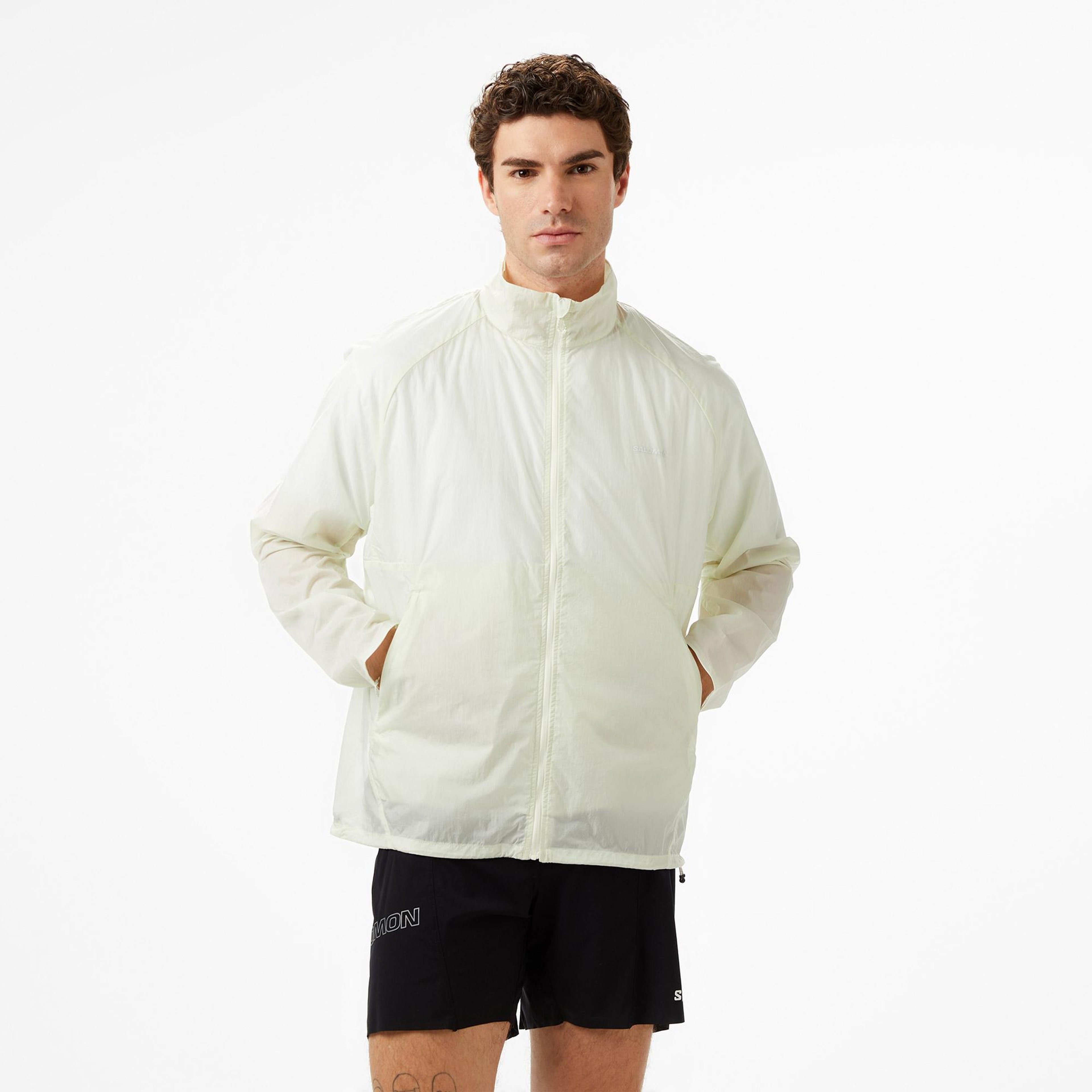 Salomon Shkout Fly Erkek Krem Koşu Yağmurluk